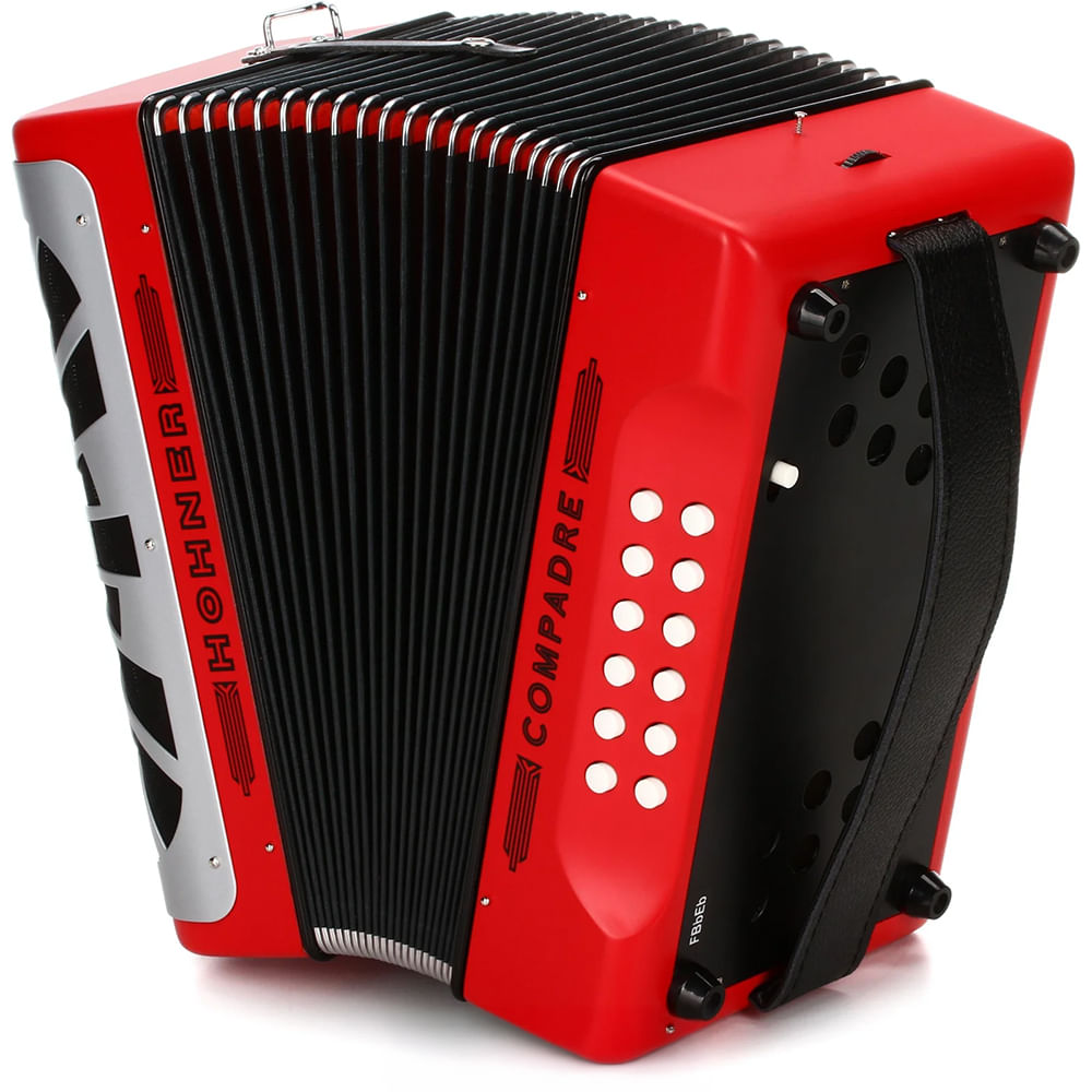 Acordeón Diatónico Hohner Compadre FBbEb - A48441 - Rojo foto 2