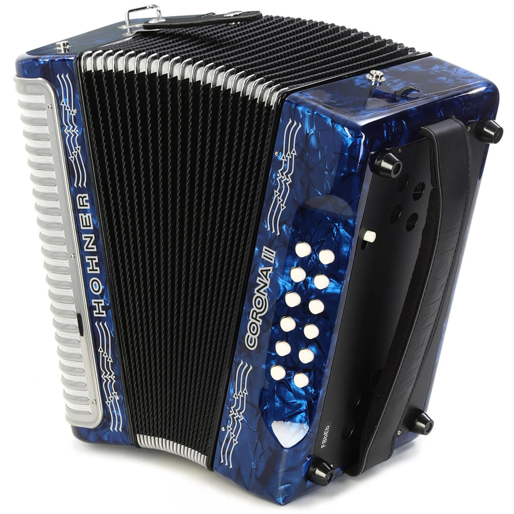 Acordeón Diatónico Hohner Corona II FBbEb - A5644 - Deep Blue foto 2