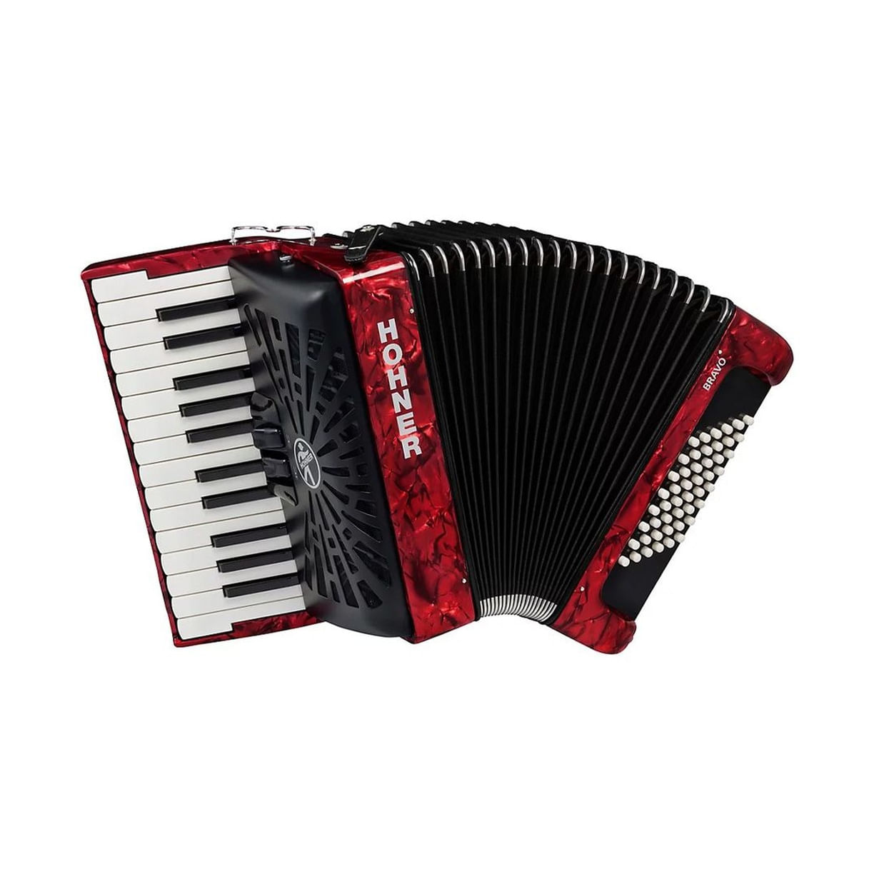 Acordeón Hohner Bravo II 48 - Rojo foto 4