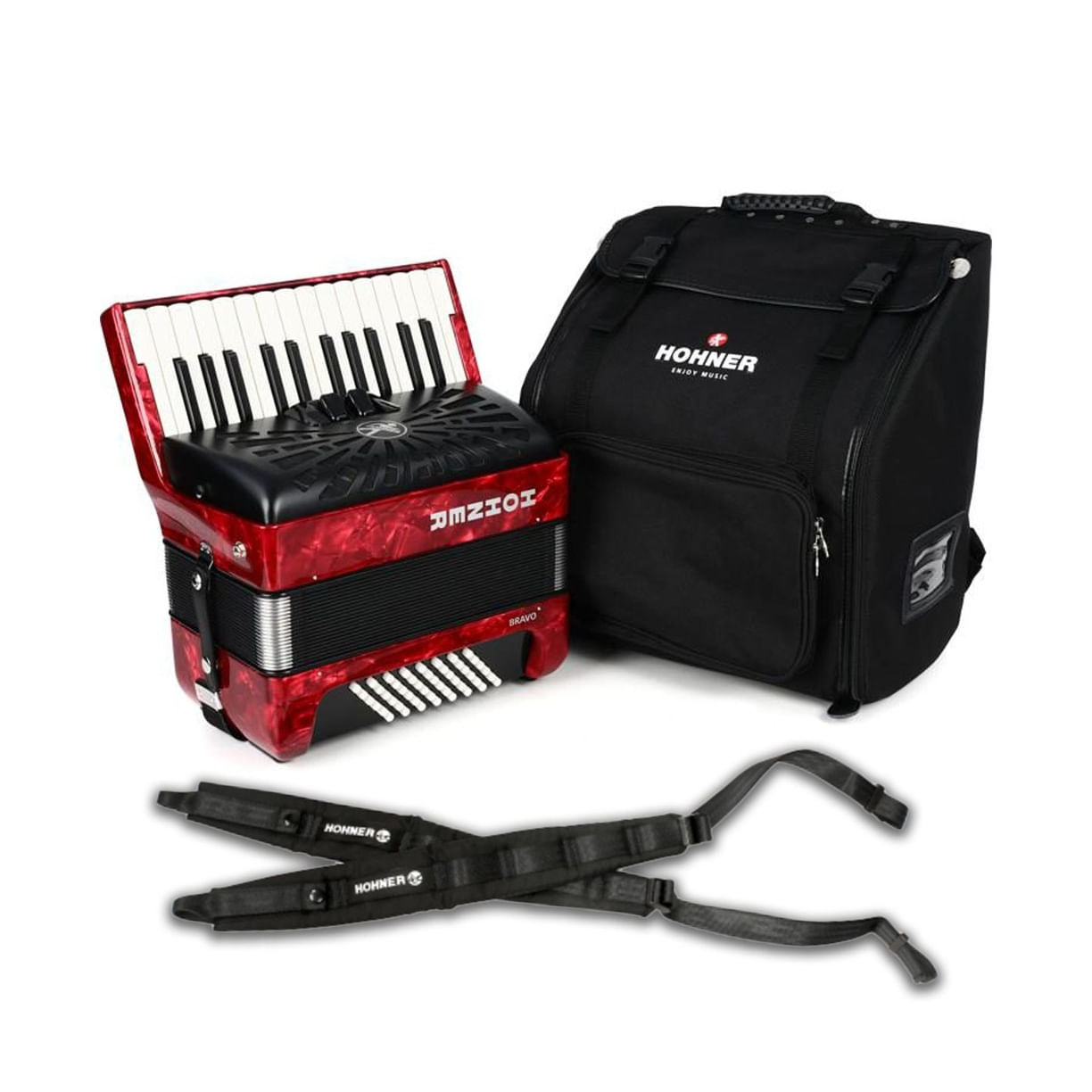 Acordeón Hohner Bravo II 48 - Rojo foto 5