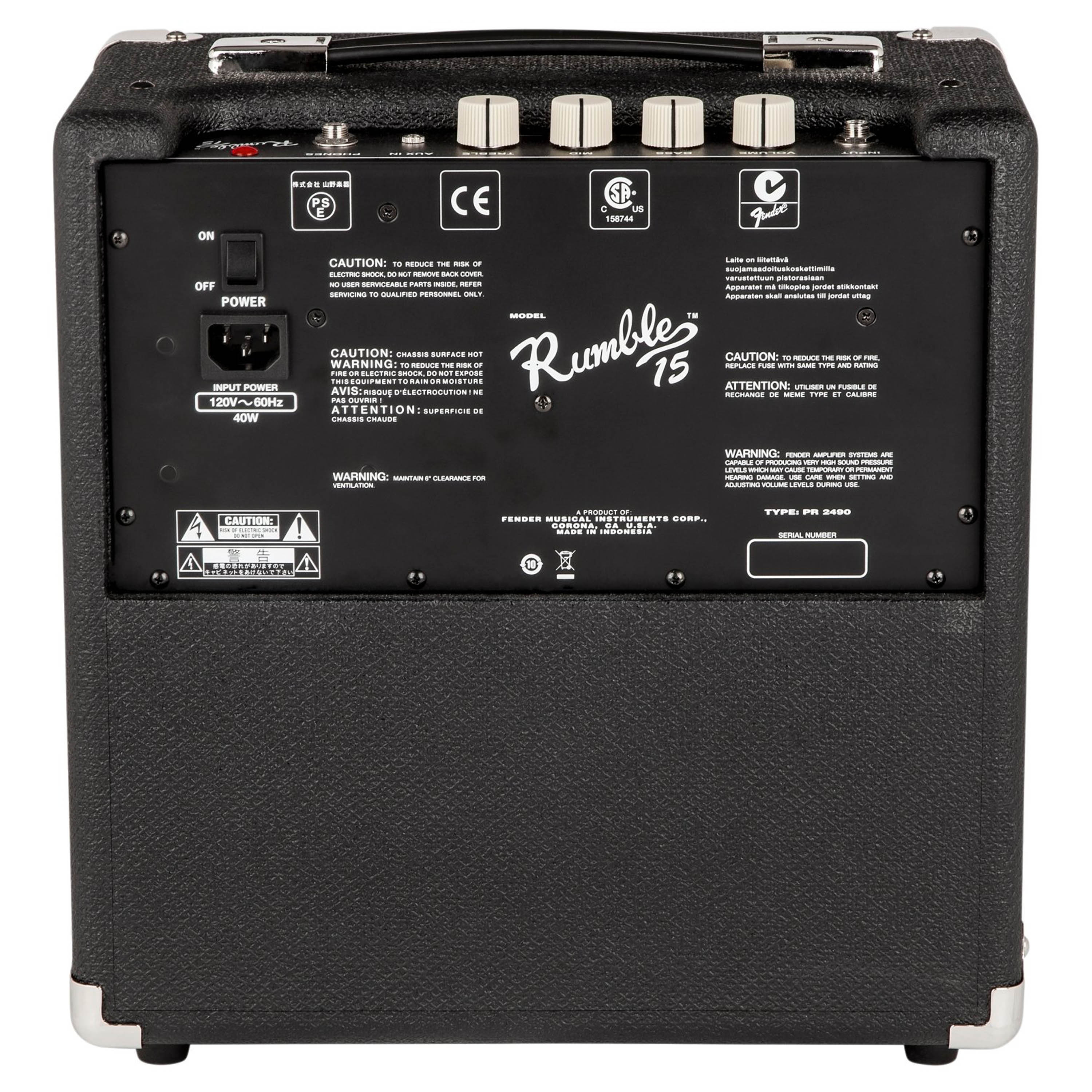 Amplificador de bajo Fender Rumble™ 15 foto 5
