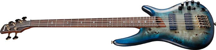 Bajo eléctrico Ibanez Prestige SR6605 de 5 cuerdas - Ghost Fleet Blue Burst foto 3