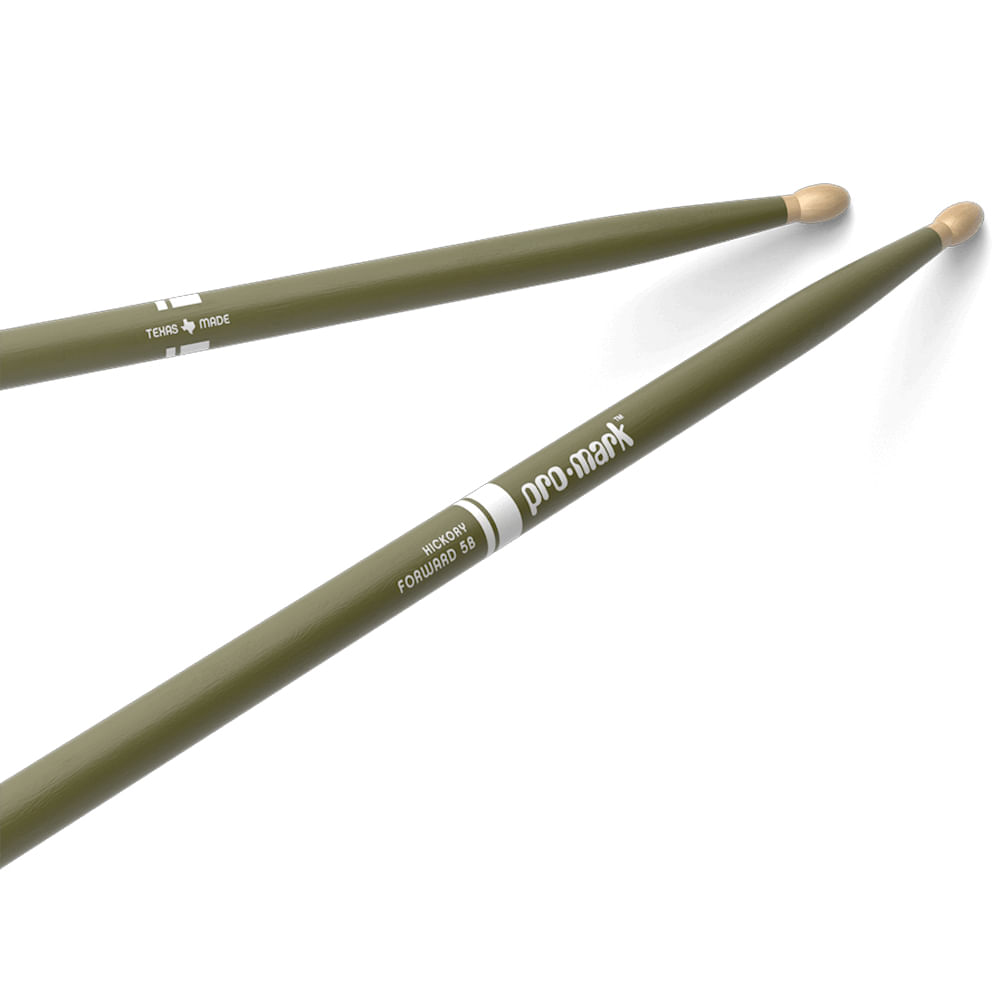 Baqueta Punta Madera Promark 5B Painted Hickory TX5BW - Army Green foto 2
