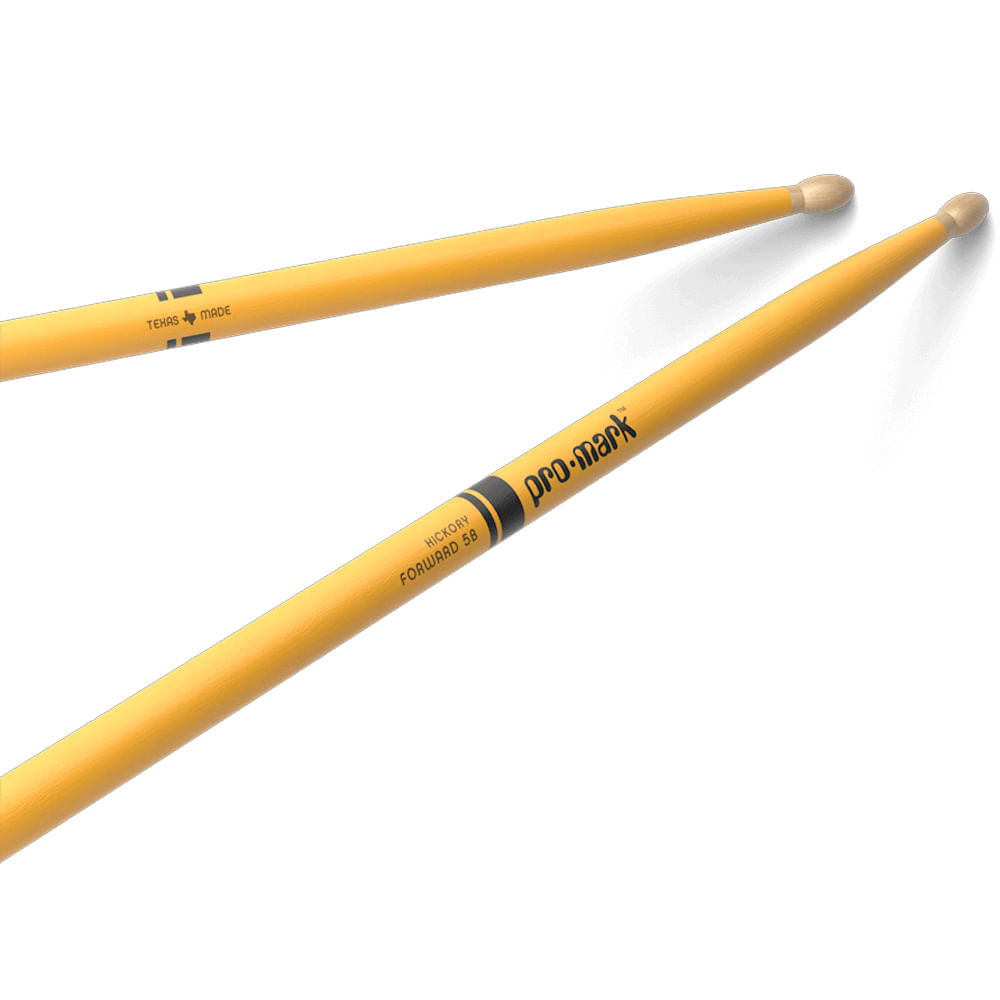 Baqueta Punta Madera Promark 5B Painted Hickory TX5BW - Promark Yellow foto 2