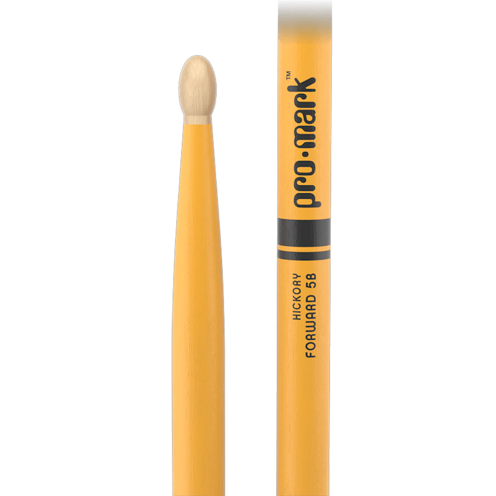 Baqueta Punta Madera Promark 5B Painted Hickory TX5BW - Promark Yellow foto 3