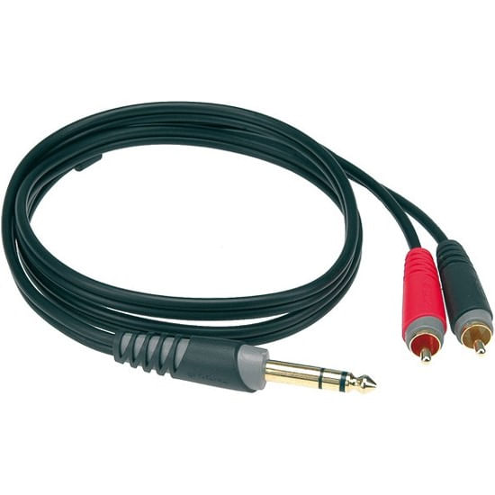 Cable de audio Klotz AY3-0100 jack 1/4 pulgada estéreo - RCA Gold (x2) de 1 metro
