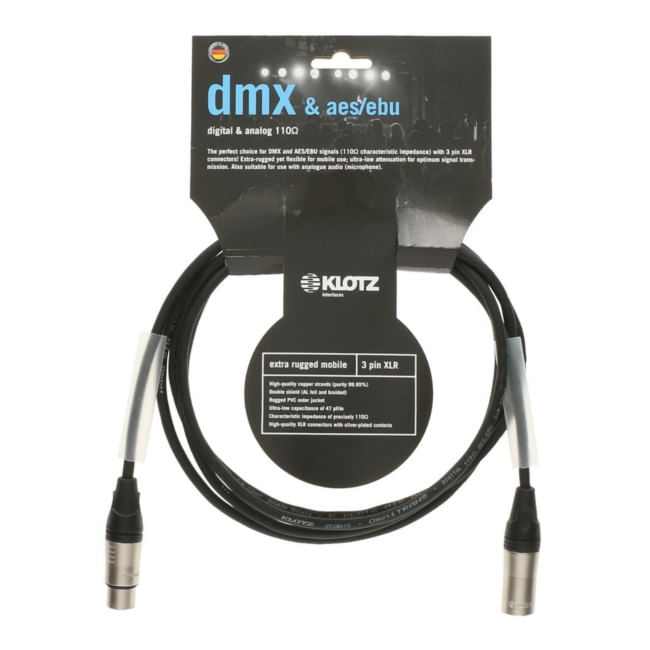 Cable DMX Klotz DMX3K0500 - 5 metros