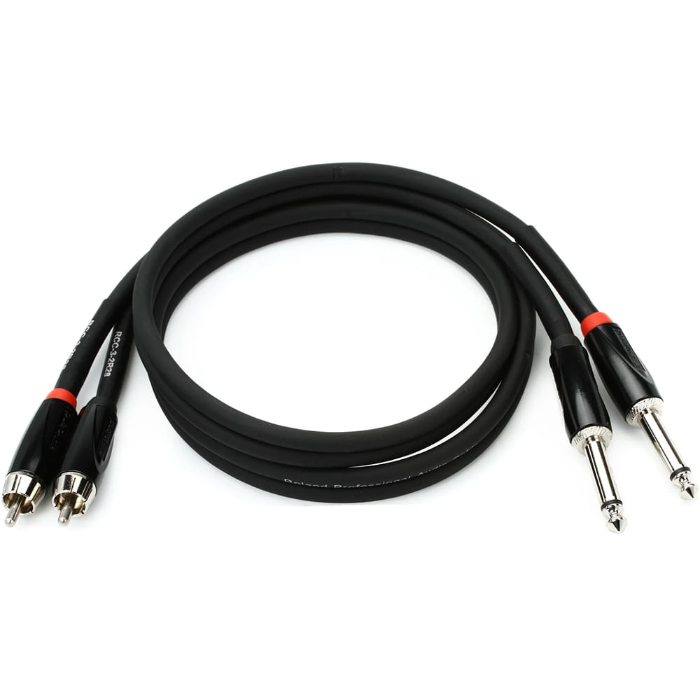Cable Estéreo 2x RCA - Jack TS 1/4" Roland RCC-3-2R28 - 1m