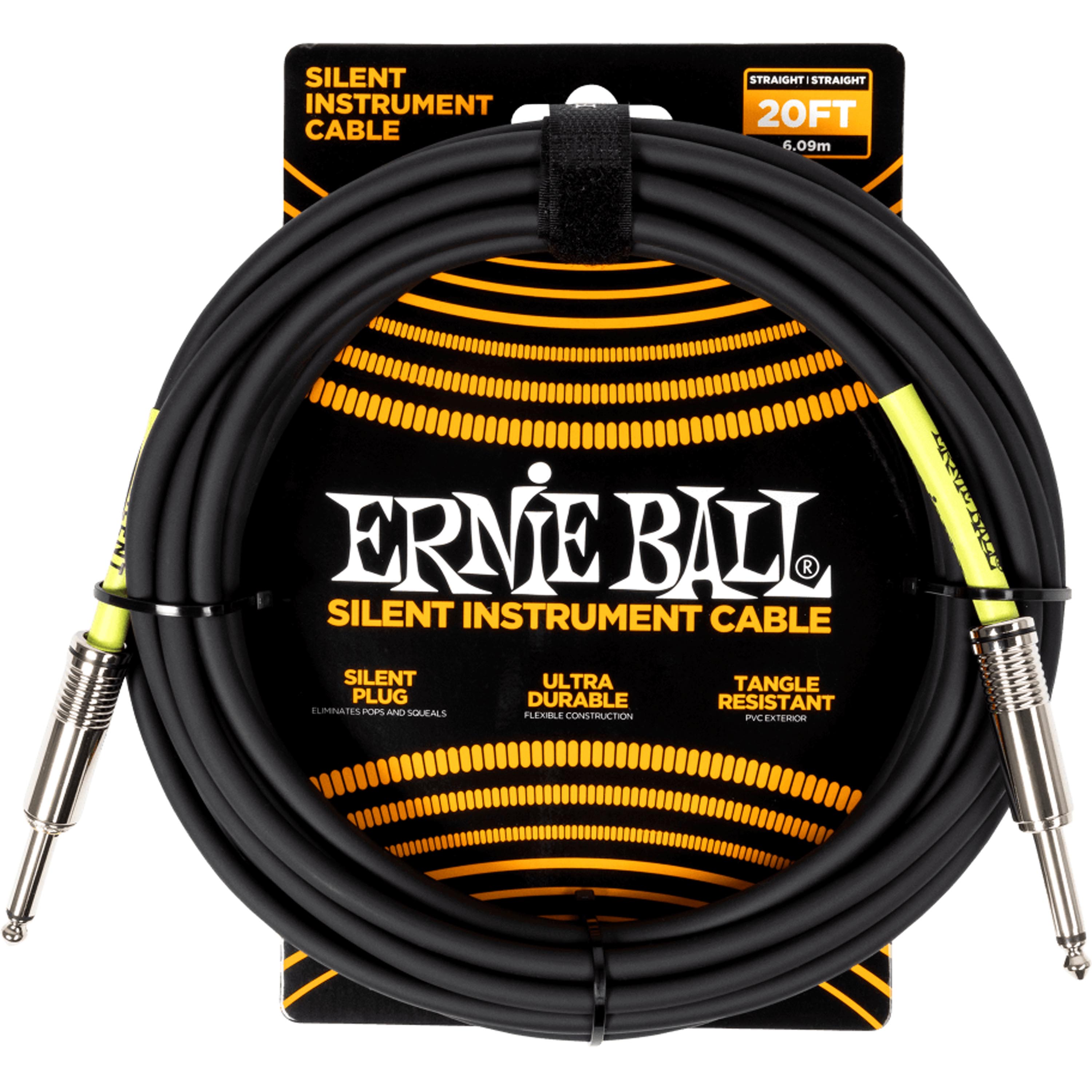 Cable instrumento Ernie Ball P06473 Silent Recto/Recto 6m - Black