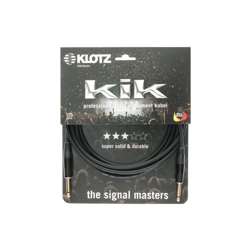 Cable profesional de instrumento con jack metálico Klotz KIKKG6.0PRBL de 6m