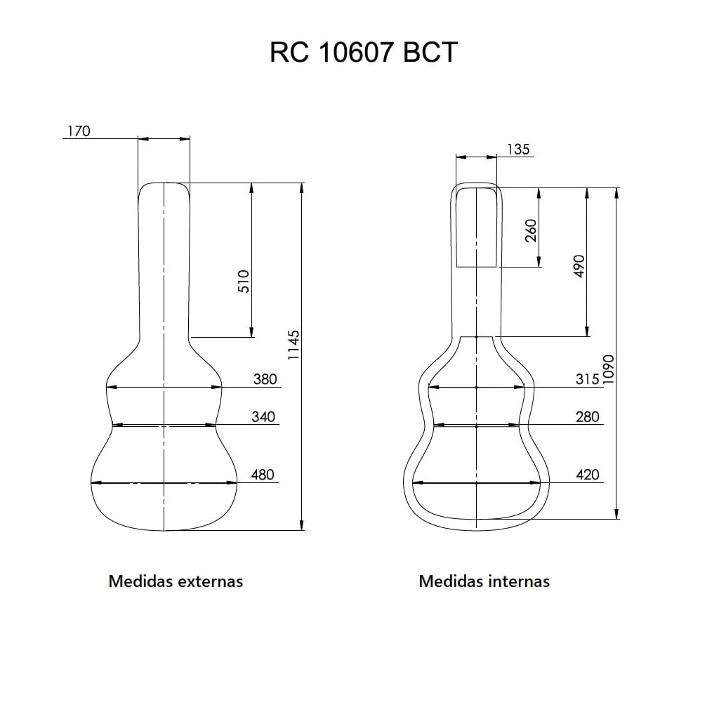 Case Rockcase para guitarra hollow curvo RC10607BCT/4 color negro foto 2