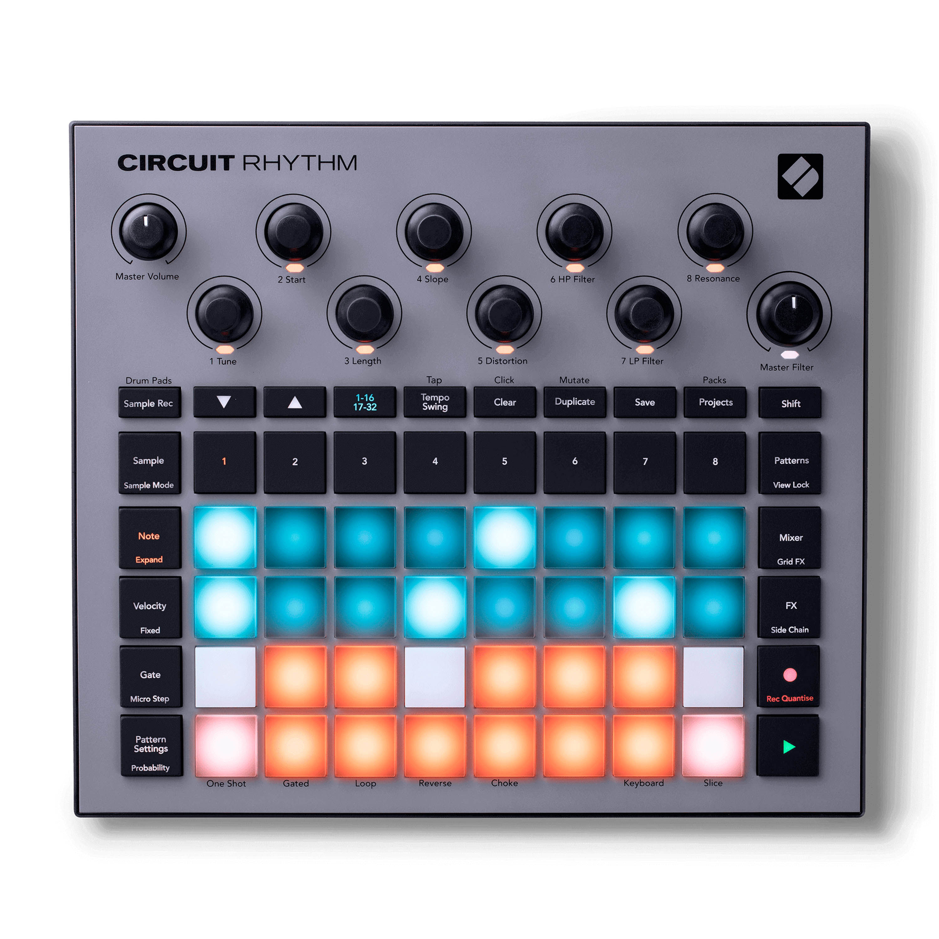 Controlador Sampler Novation Circuit Rhythm