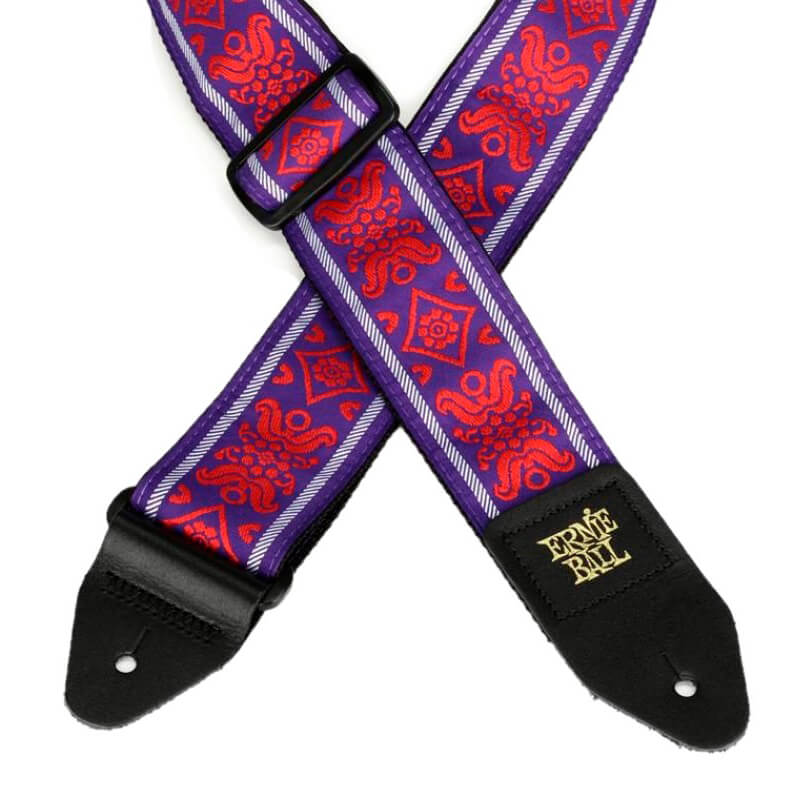 Correa de guitarra Ernie Ball Stretch Jacquard Royal Flush Red foto 2