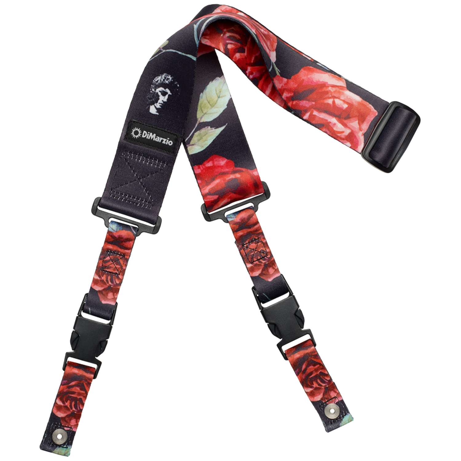 Correa para guitarra Dimarzio con sistema Cliplock DD2246 Polyphia Floral Muse Negra