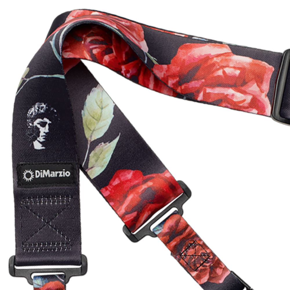Correa para guitarra Dimarzio con sistema Cliplock  DD2246 Polyphia Floral Muse Negra foto 2