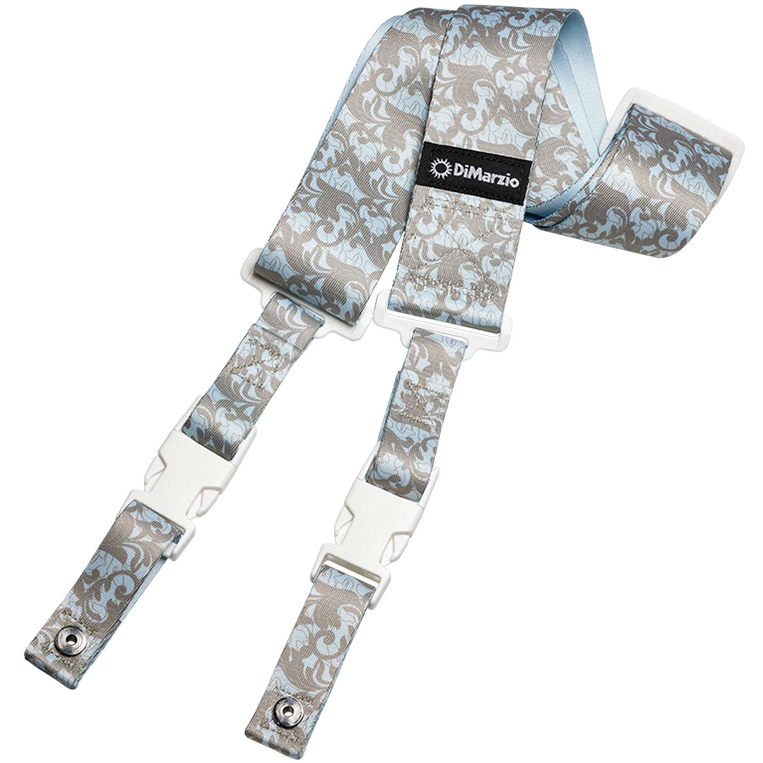 Correa para guitarra Dimarzio con sistema Cliplock DD2253 Utopia Blue&Silver