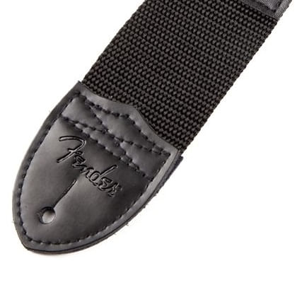Correa para guitarra Fender 2" Negra con logo rojo foto 2