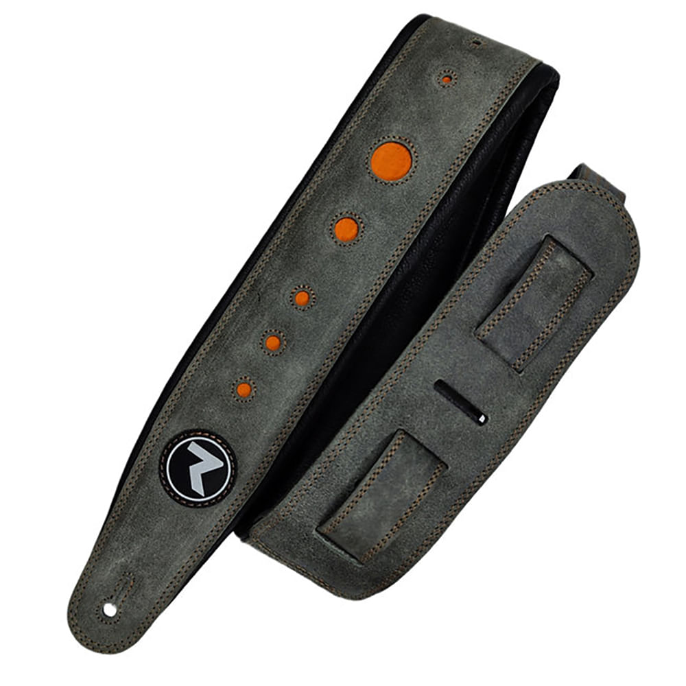 Correa Para Guitarra y Bajo Raven Straps Cosmos 3" - Gray/Orange foto 2