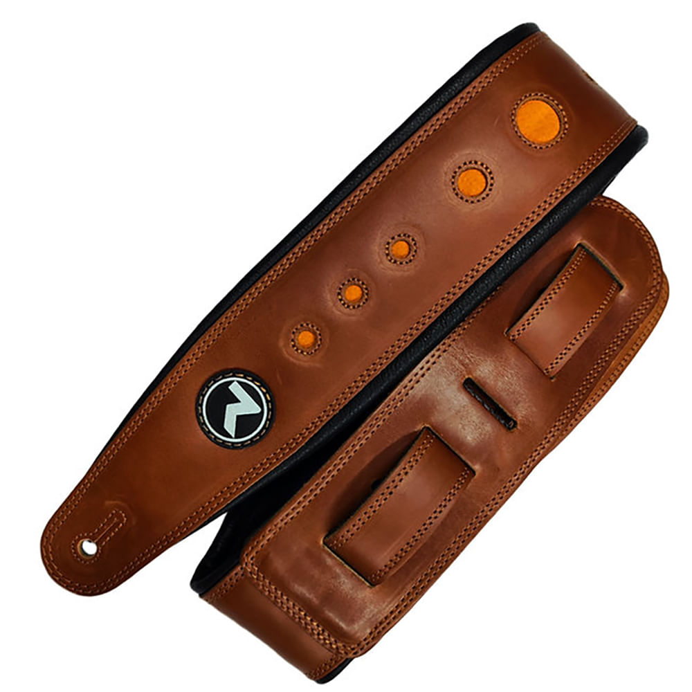 Correa Para Guitarra y Bajo Raven Straps Cosmos 3" - Whisky/Orange foto 2