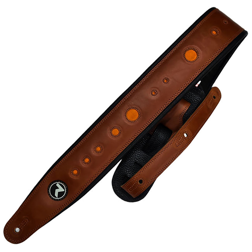 Correa Para Guitarra y Bajo Raven Straps Cosmos 3" - Whisky/Orange foto 3