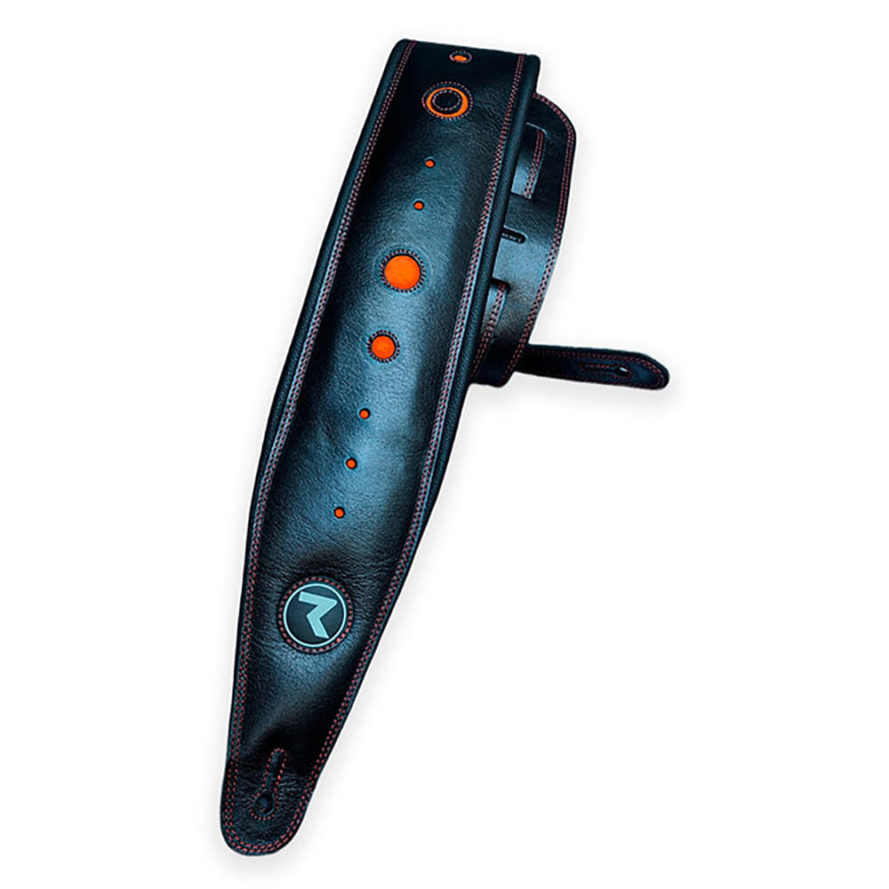 Correa Para Guitarra y Bajo Raven Straps Cosmos 4" - Black/Orange