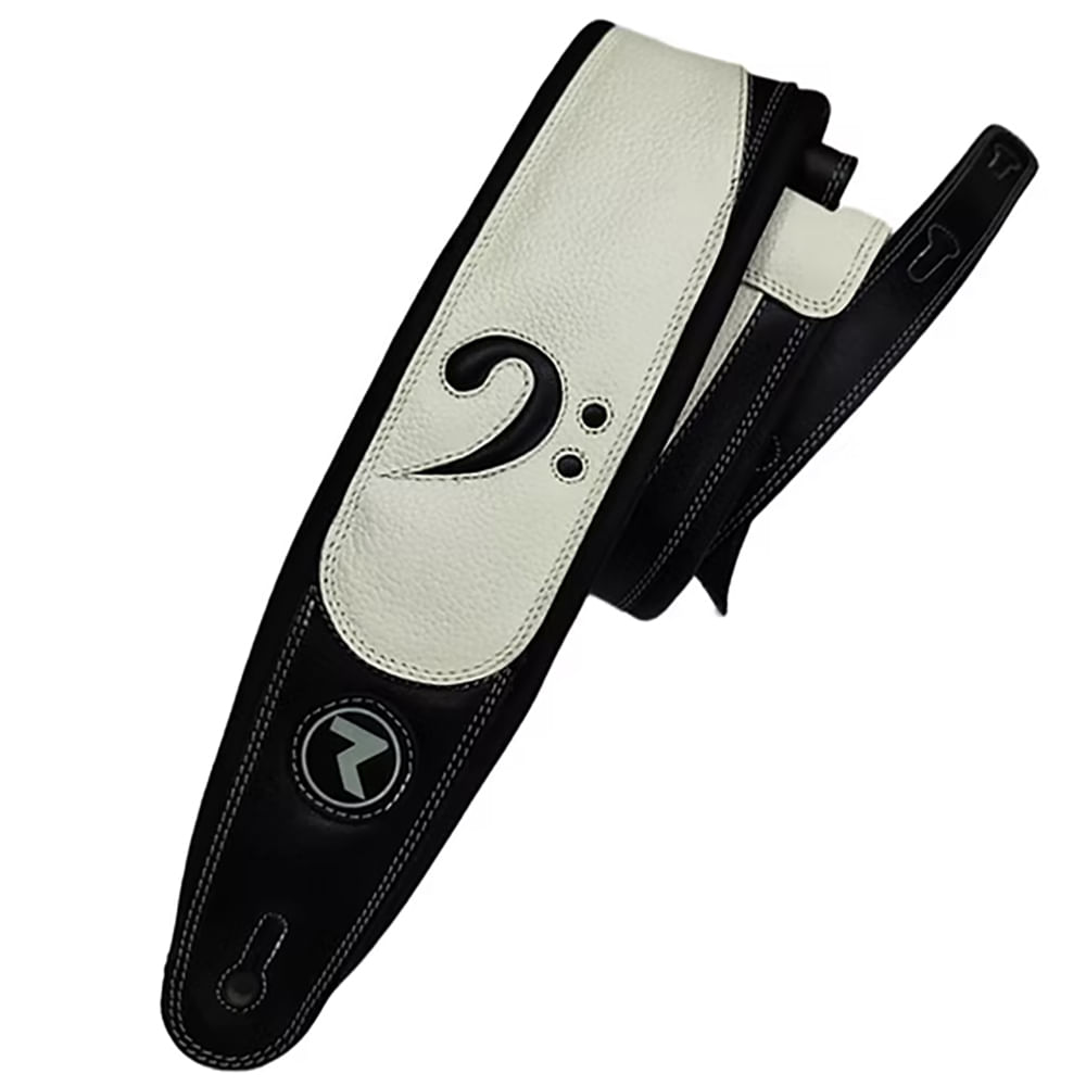 Correa Para Guitarra y Bajo Raven Straps Jaco 3" - White Marfil/Black