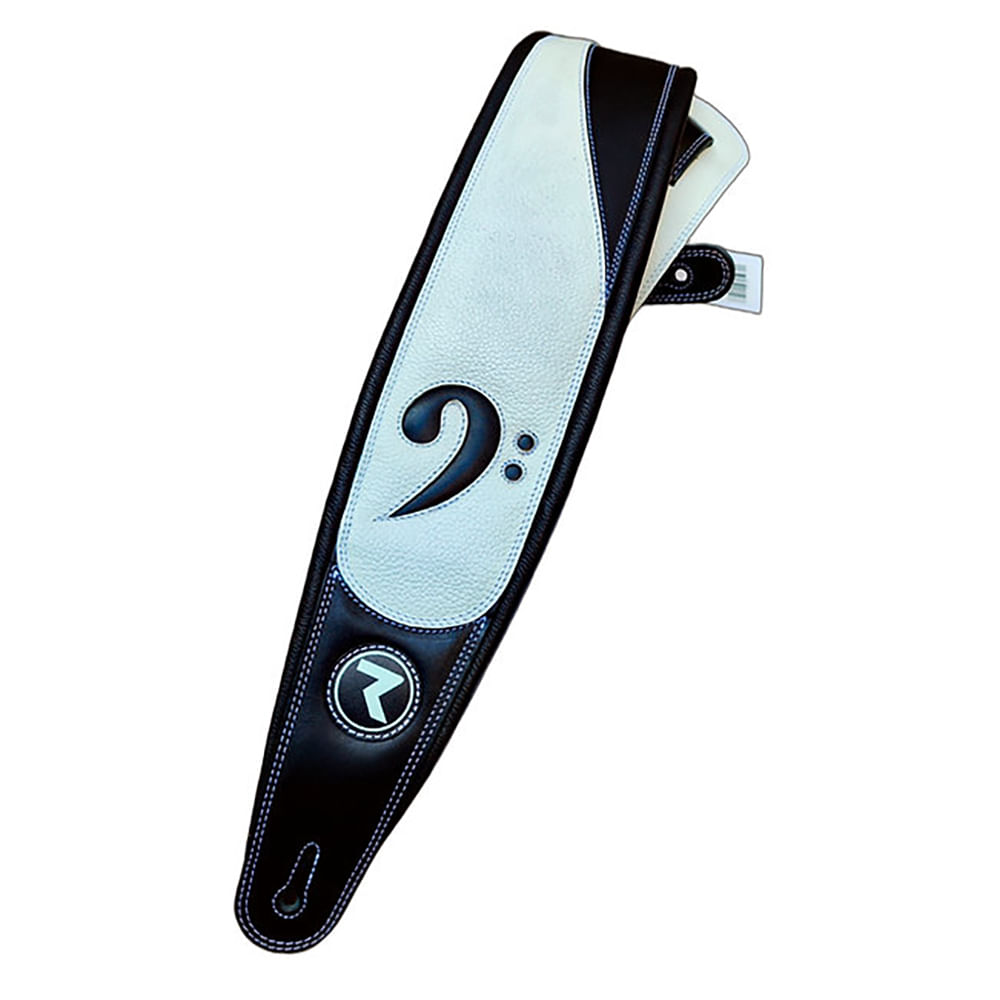 Correa Para Guitarra y Bajo Raven Straps Jaco 4" - White Marfil/Black