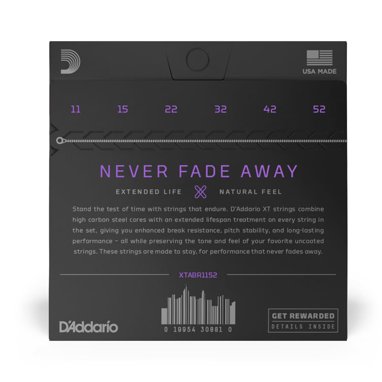 Cuerdas de guitarra acústica D´Addario XTABR1152 Custom Light Coated 11-52 foto 2