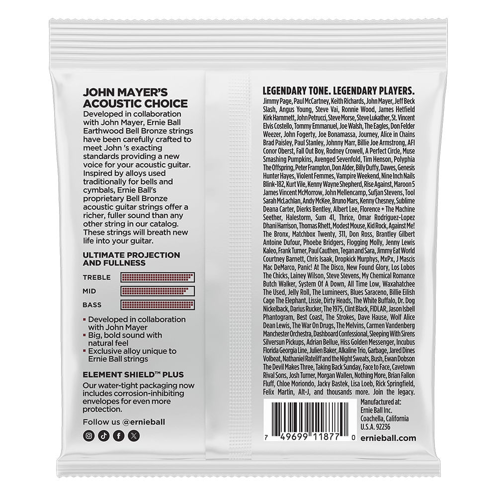Cuerdas Guitarra Acústica Ernie Ball EarthWood P02346 - 12-54 foto 2