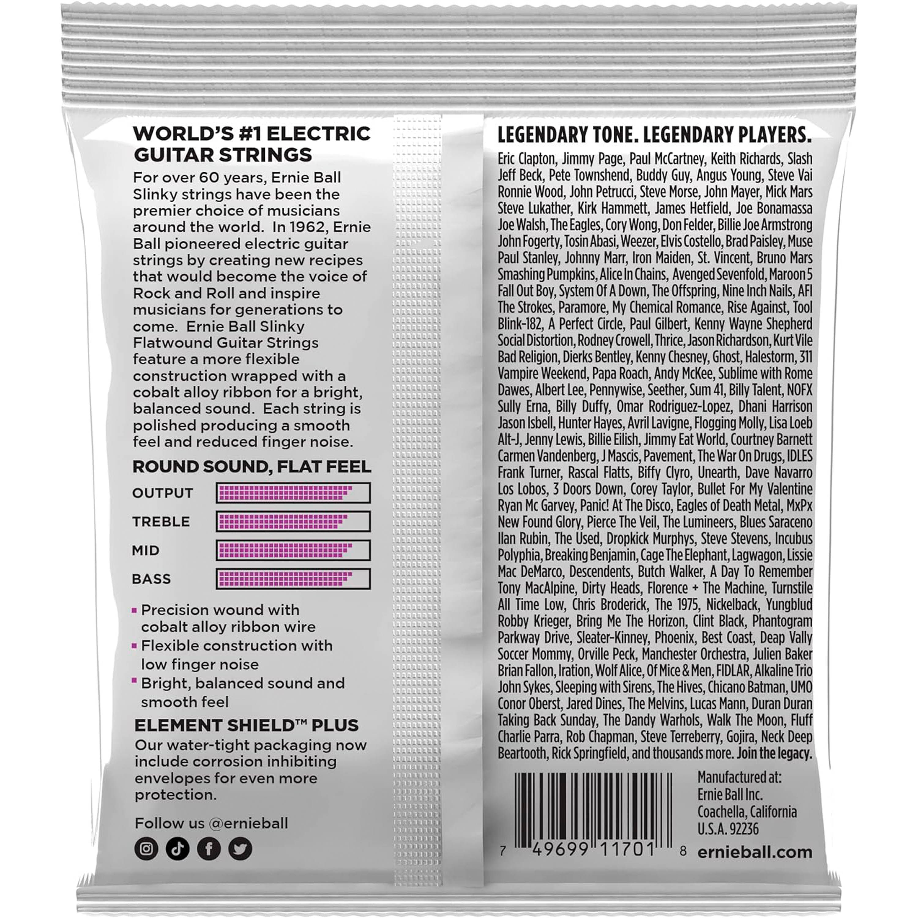 Cuerdas guitarra eléctrica Ernie Ball Flatwound P02590 11-48 foto 2