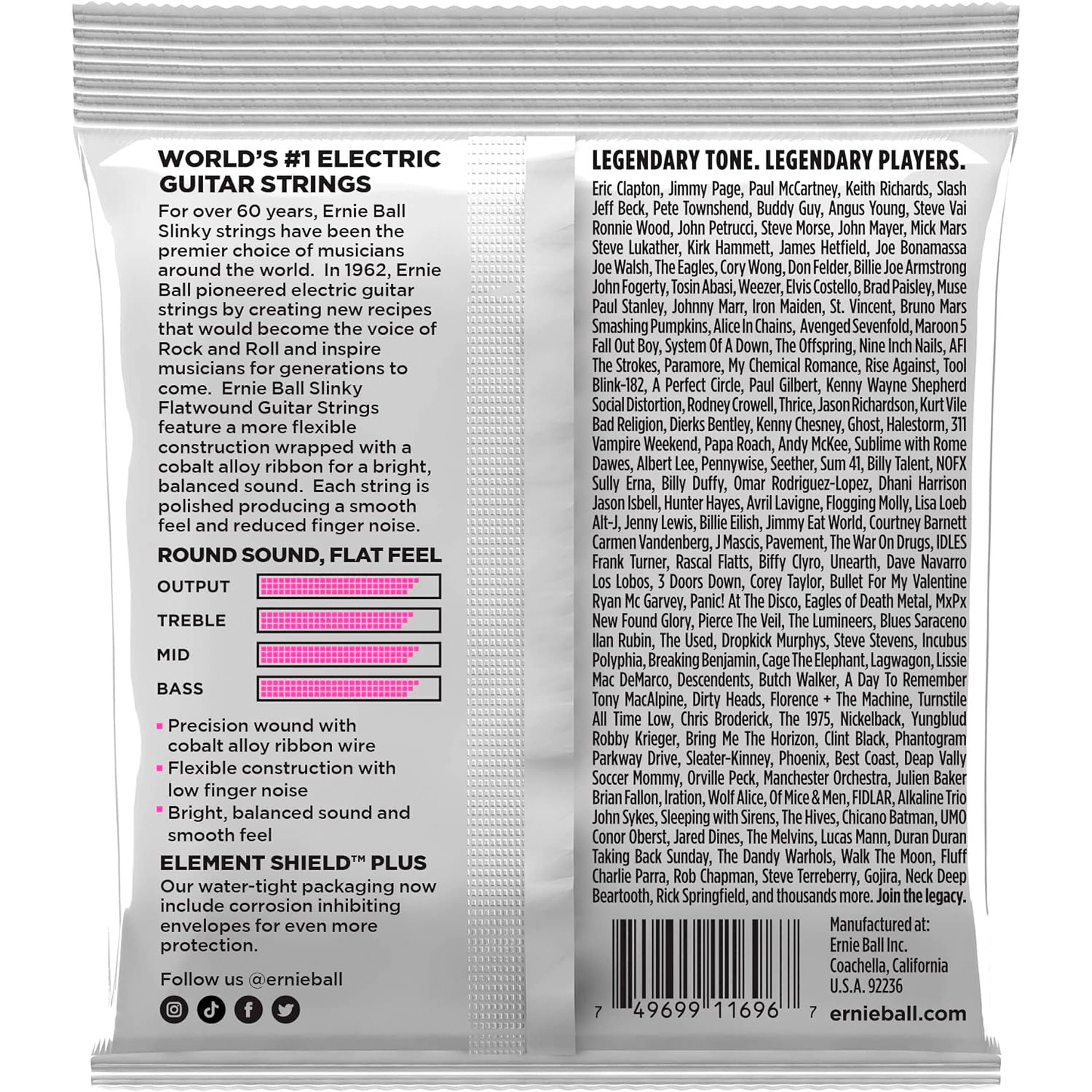 Cuerdas guitarra eléctrica Ernie Ball Flatwound P02593 9-42 foto 2