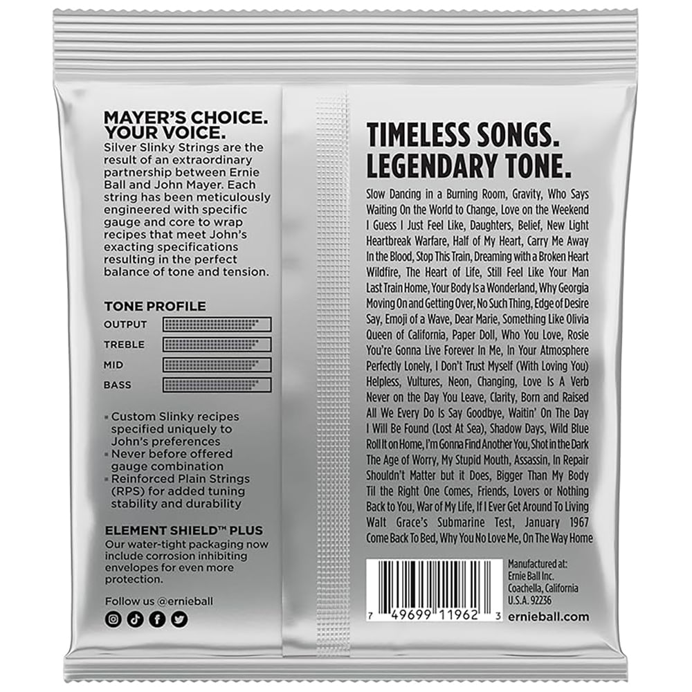 Cuerdas Guitarra Eléctrica Ernie Ball John Mayer Signature P02218 10,5-47 foto 2