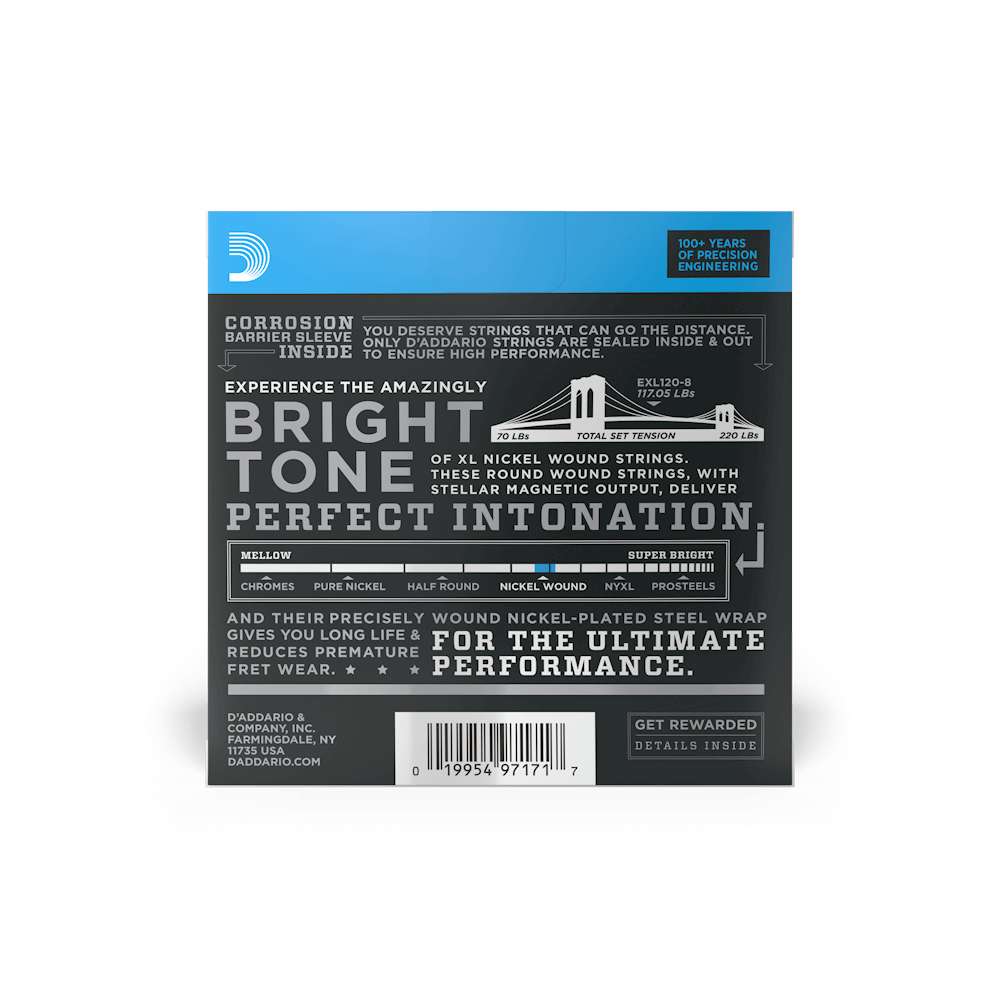 Cuerdas para guitarra eléctrica Daddario 09-65 EXL120-8 foto 2