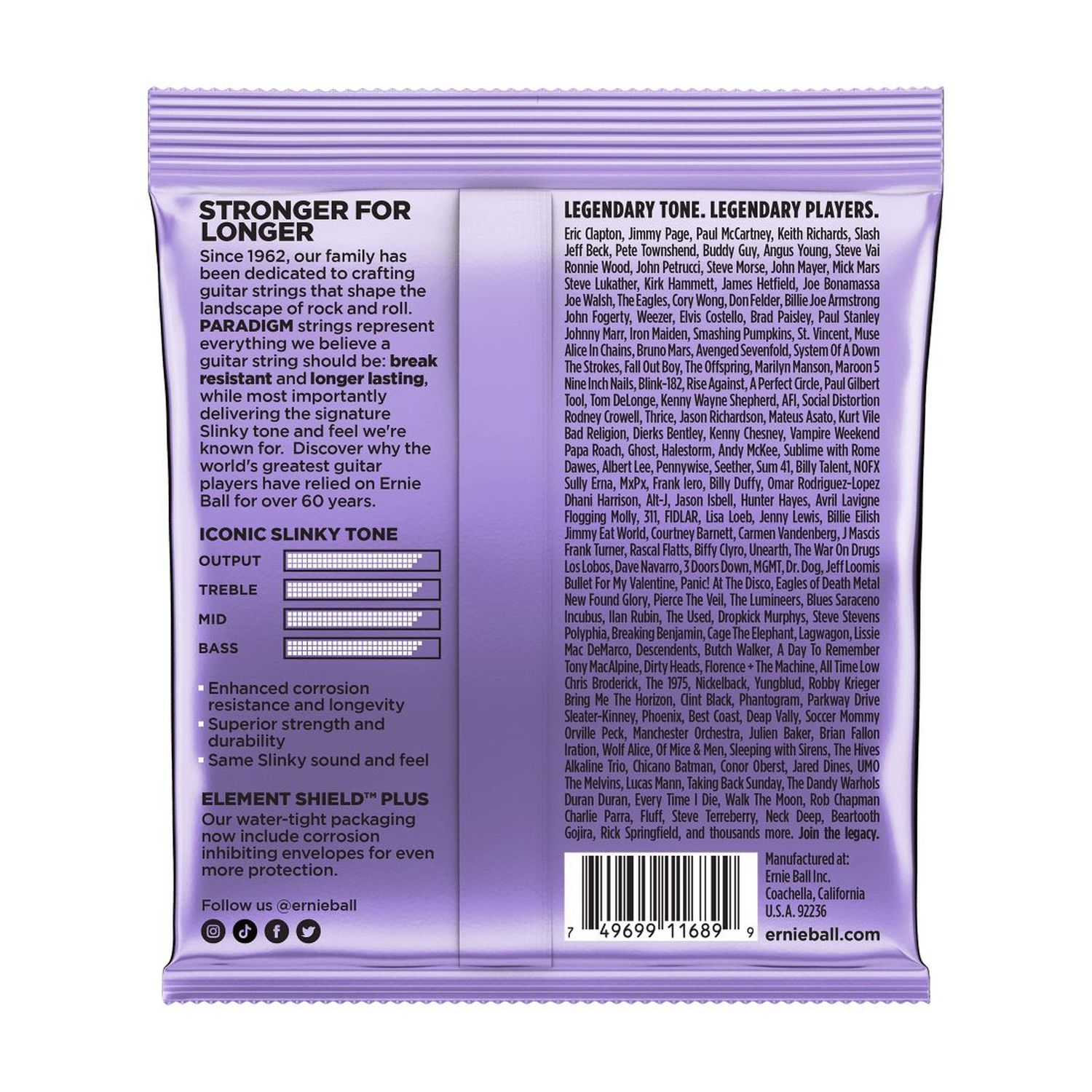 Cuerdas para guitarra eléctrica Ernie Ball 10-48 Ultra Slinky Paradigm P02017 foto 2