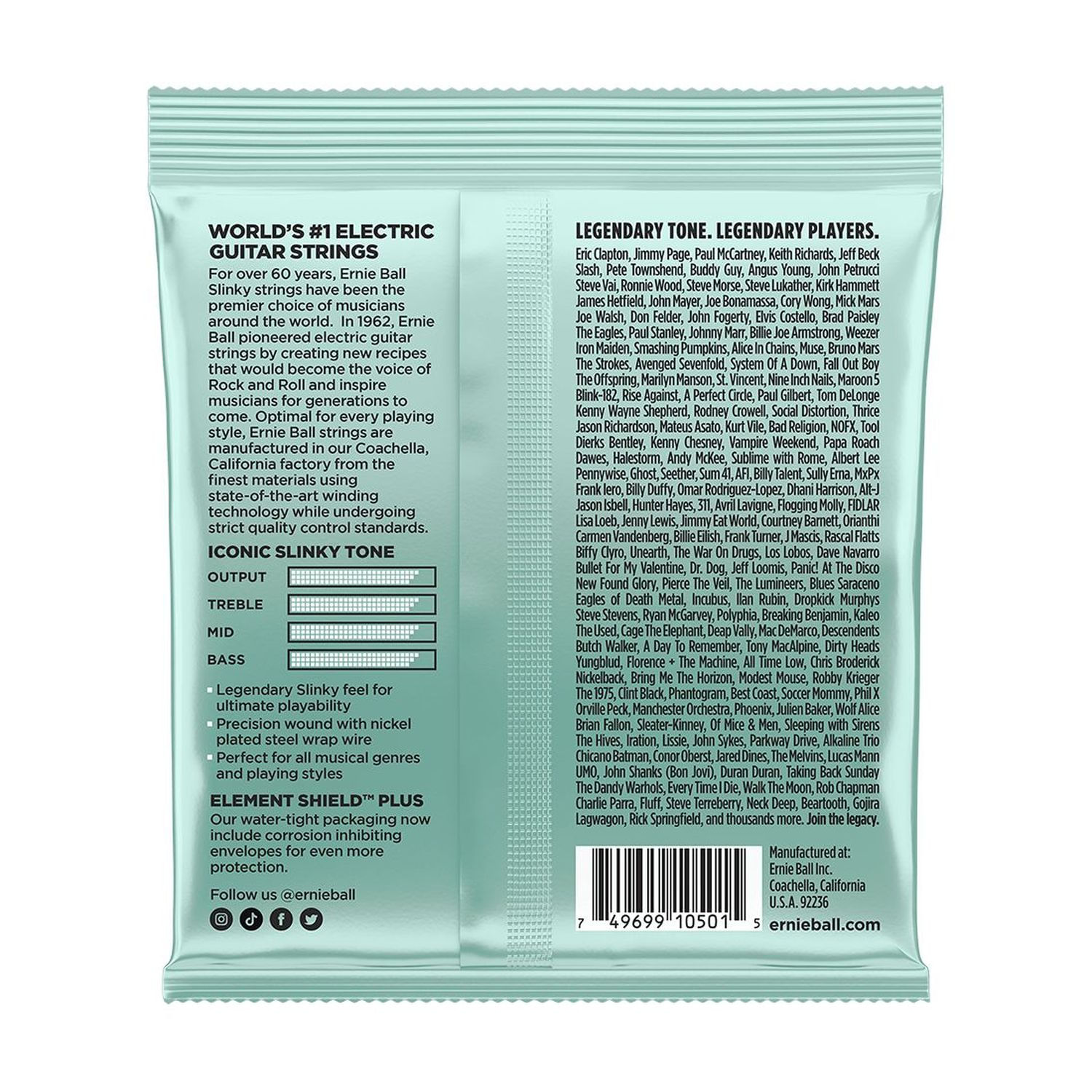 Cuerdas para guitarra eléctrica Ernie Ball 10.5-52 Mondo Slinky P02211 foto 2