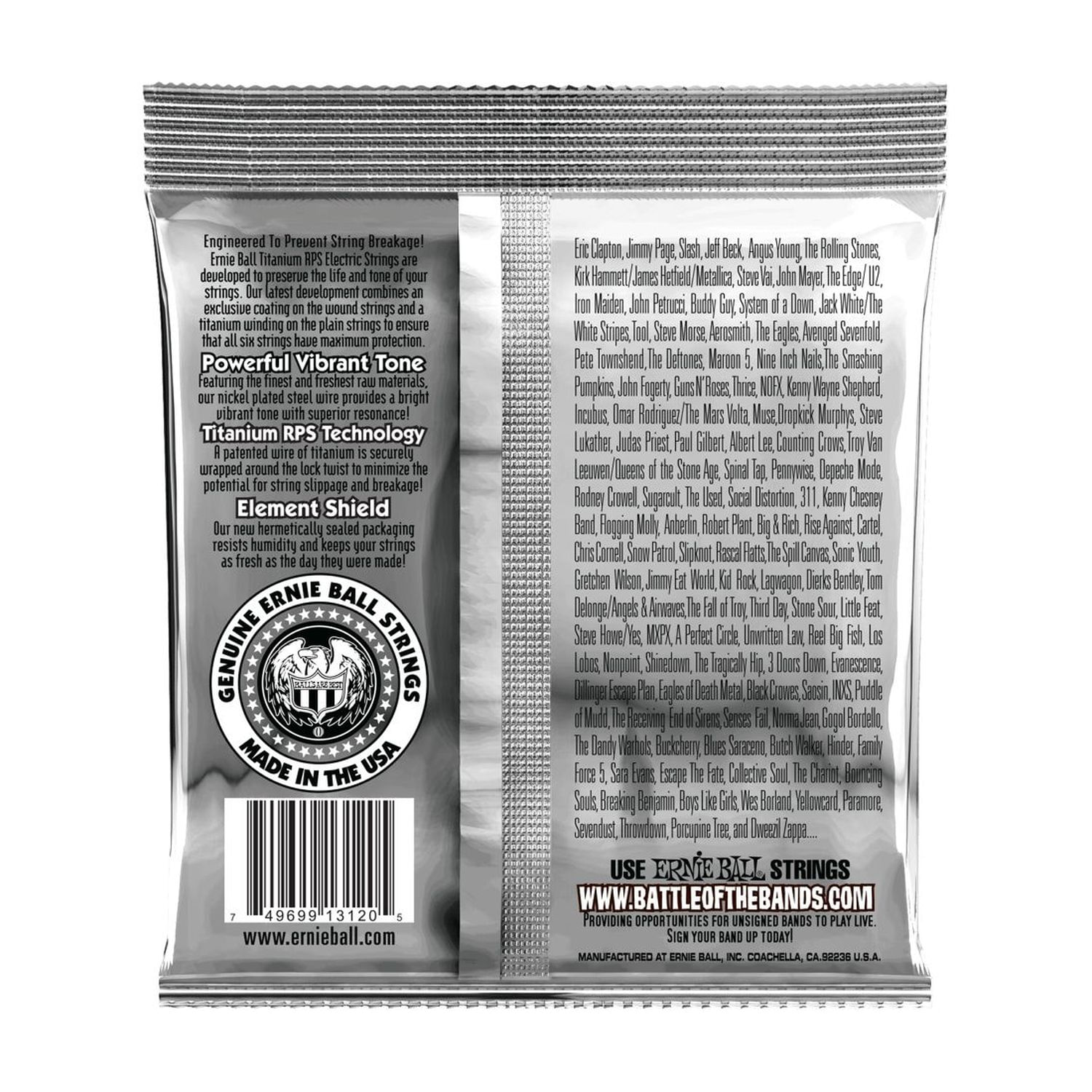 Cuerdas para guitarra eléctrica Ernie Ball 11-48 Power Slinky Coated Titanium RPS P03120 foto 2