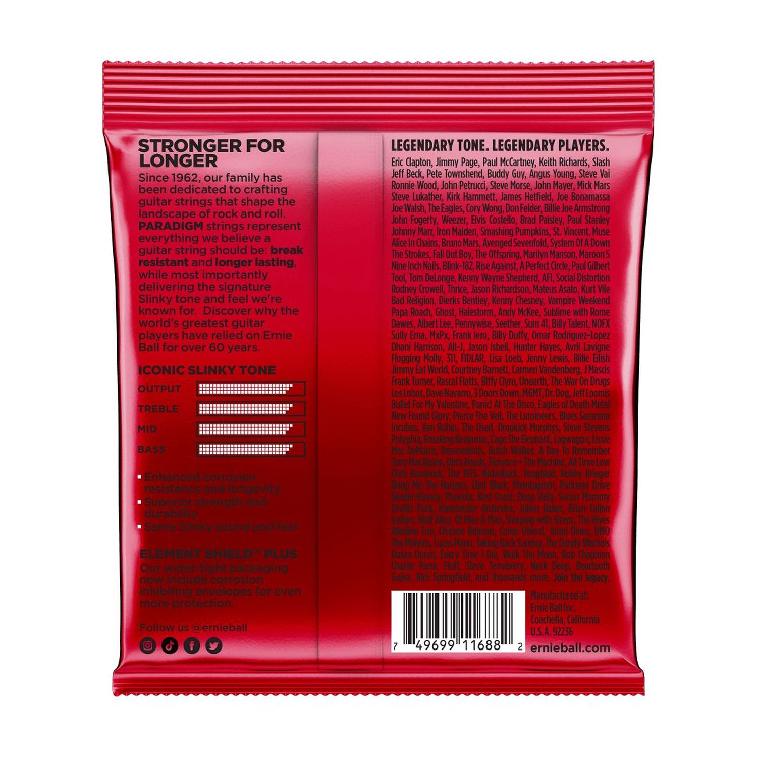 Cuerdas para guitarra eléctrica Ernie Ball 11-52 Burly Slinky Paradigm P02016 foto 2