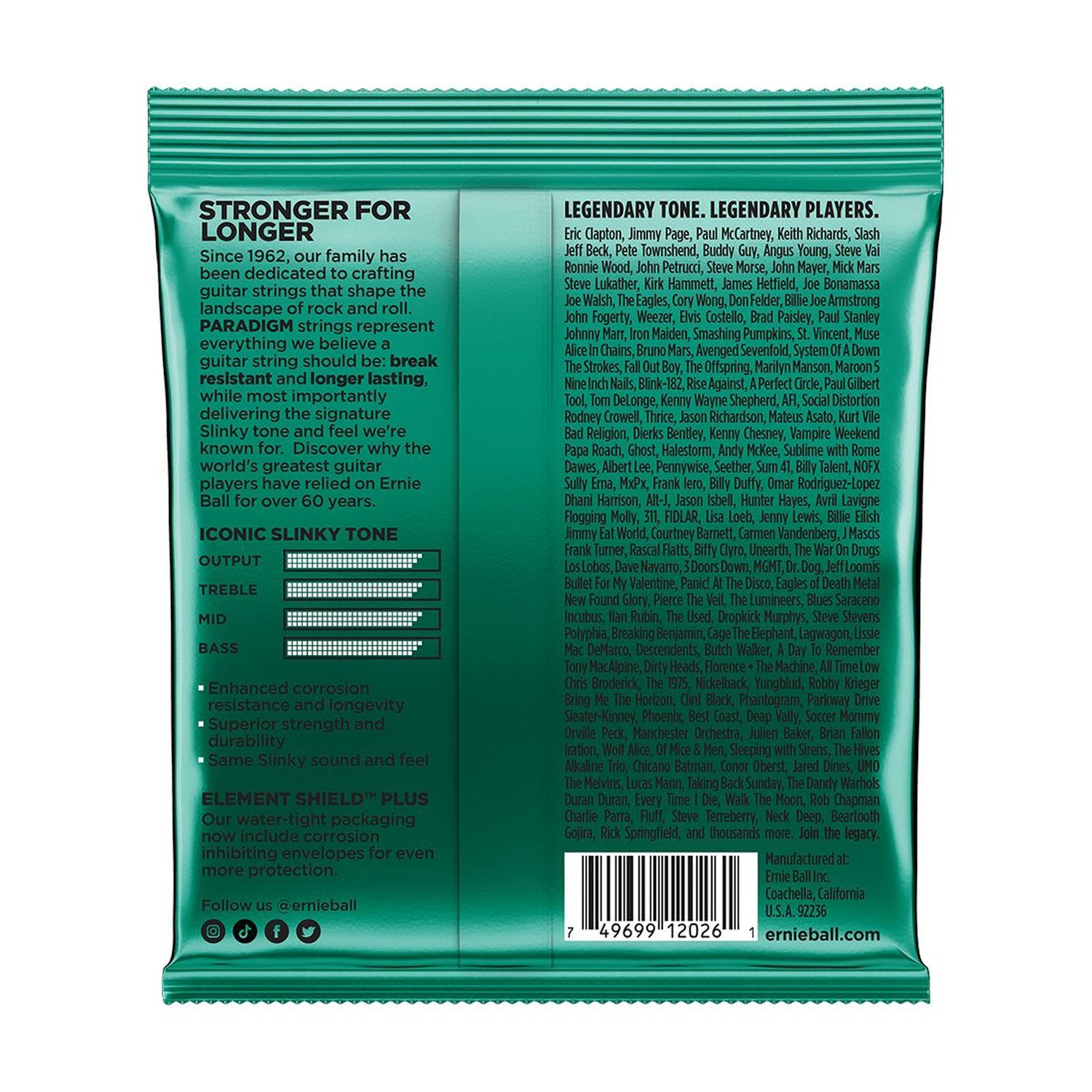 Cuerdas para guitarra eléctrica Ernie Ball 12-56 Not Even Slinky Paradigm P02026 foto 2