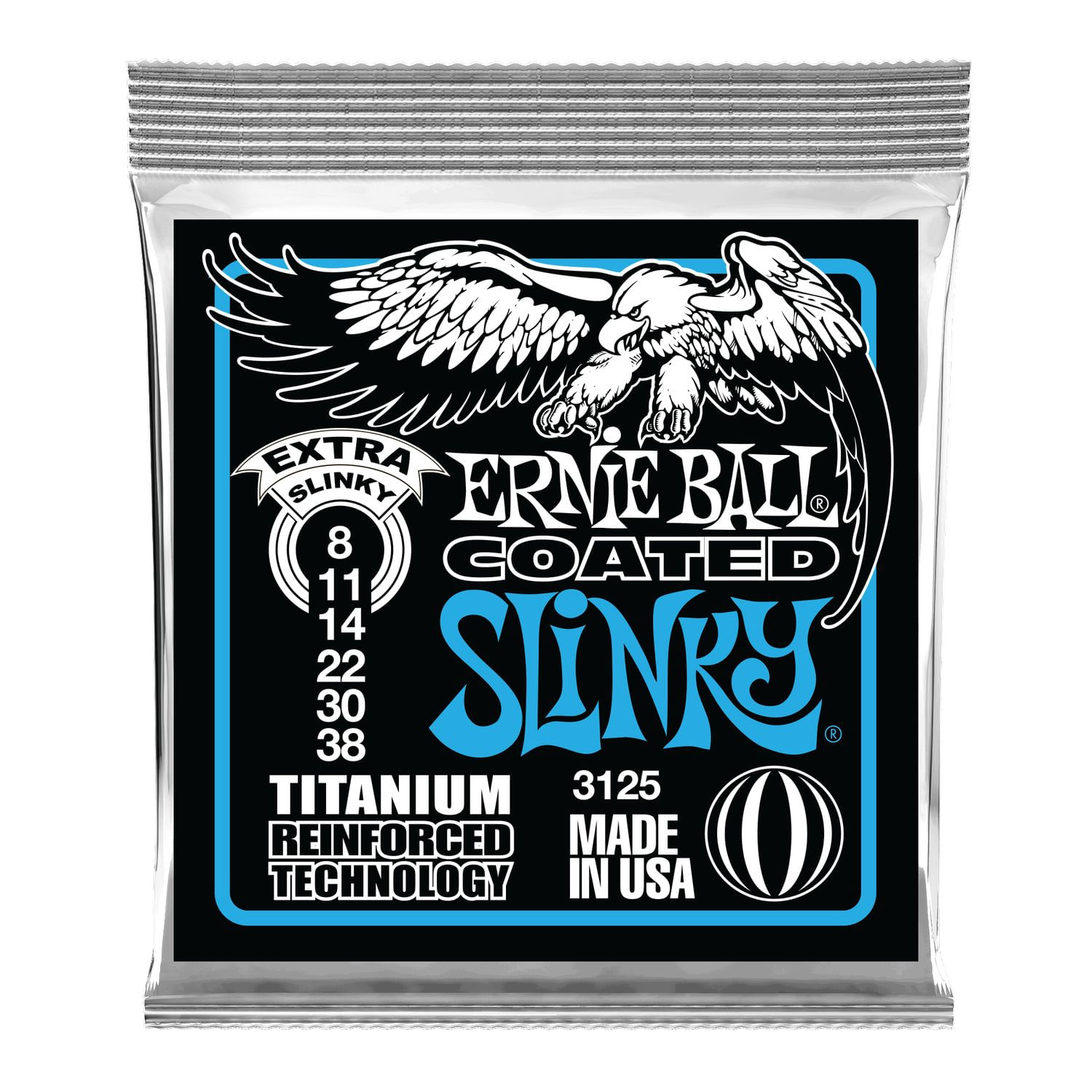 Cuerdas para guitarra eléctrica Ernie Ball 8-38 Slinky Coated Titanium P03125