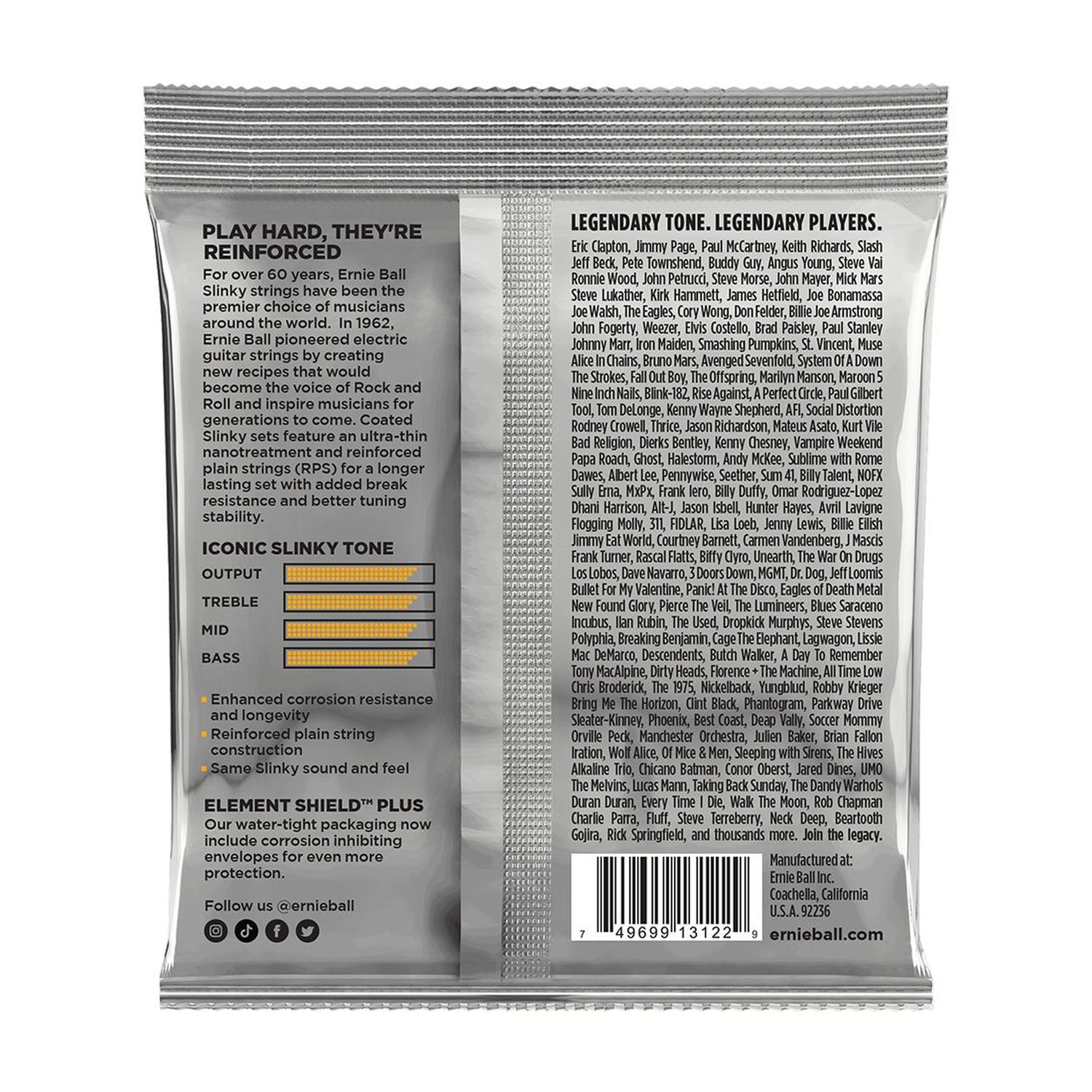 Cuerdas para guitarra eléctrica Ernie Ball 9-46 Hybrid Slinky Coated Titanium RPS P03122 foto 2