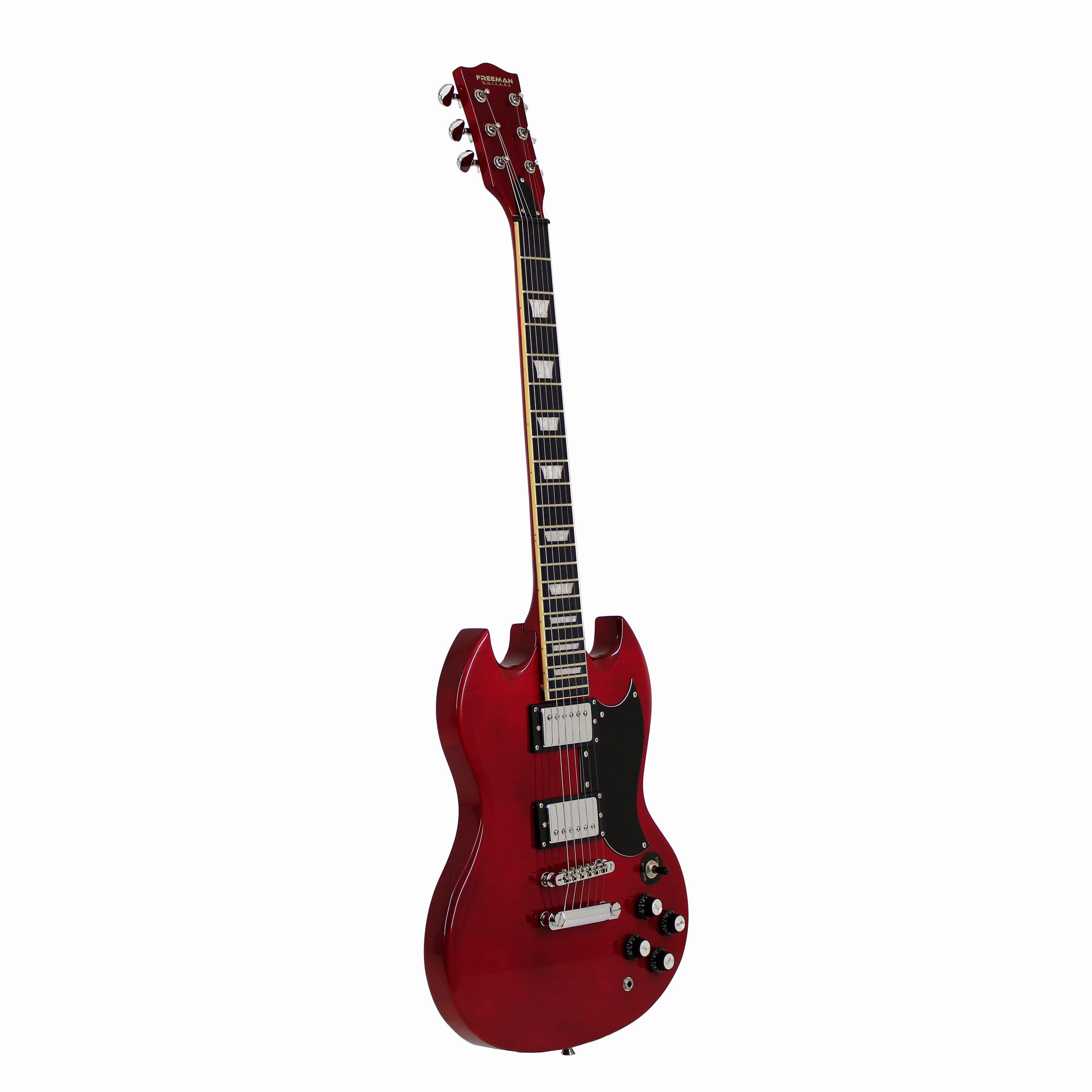 Guitarra Eléctrica Freeman SG SSG-10 - Wine Red Gloss foto 3