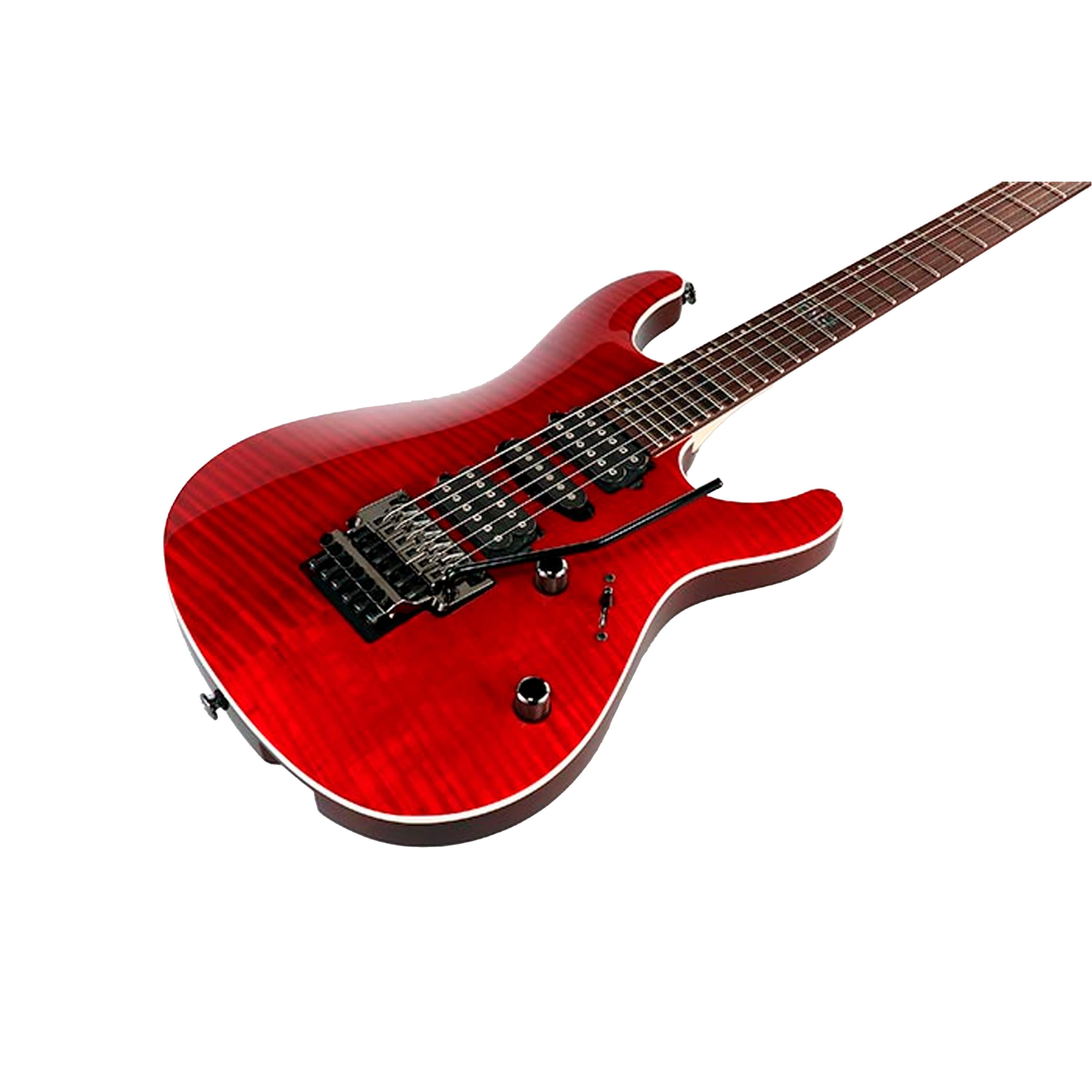 Guitarra eléctrica Ibanez KIKO100 Transparent Ruby Red con case foto 4