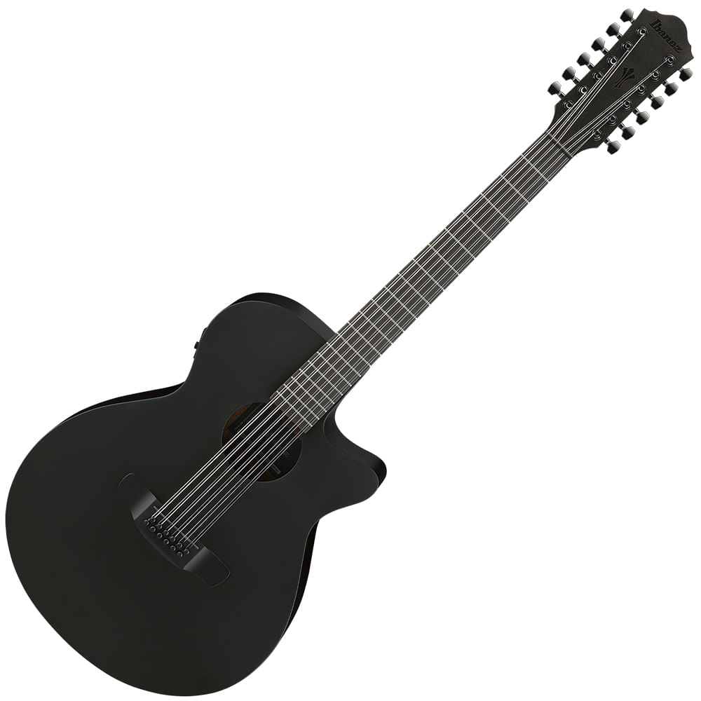 Guitarra Electroacústica 12 Cuerdas Ibanez AEG1221 BOT - Black Out