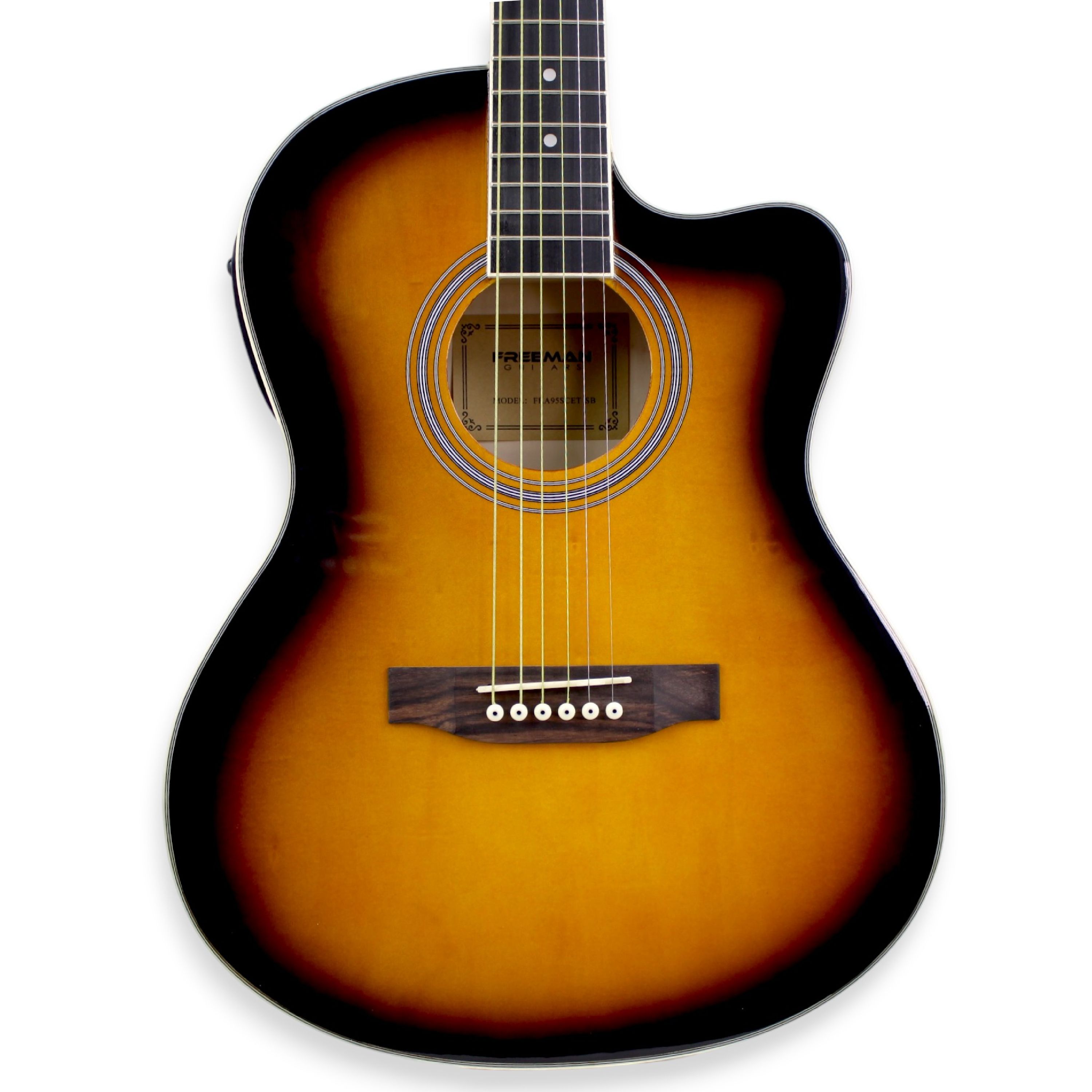 Guitarra Electroacústica Slim Freeman FRA95SCET - Sunburst foto 4