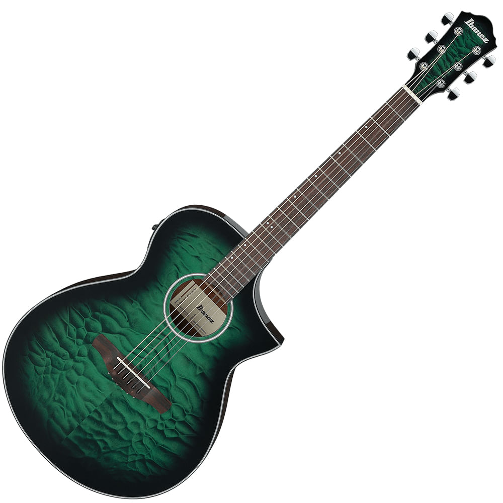 Guitarra Electroacústica Ibanez AEWC16QA TEH - Transparent Emerald