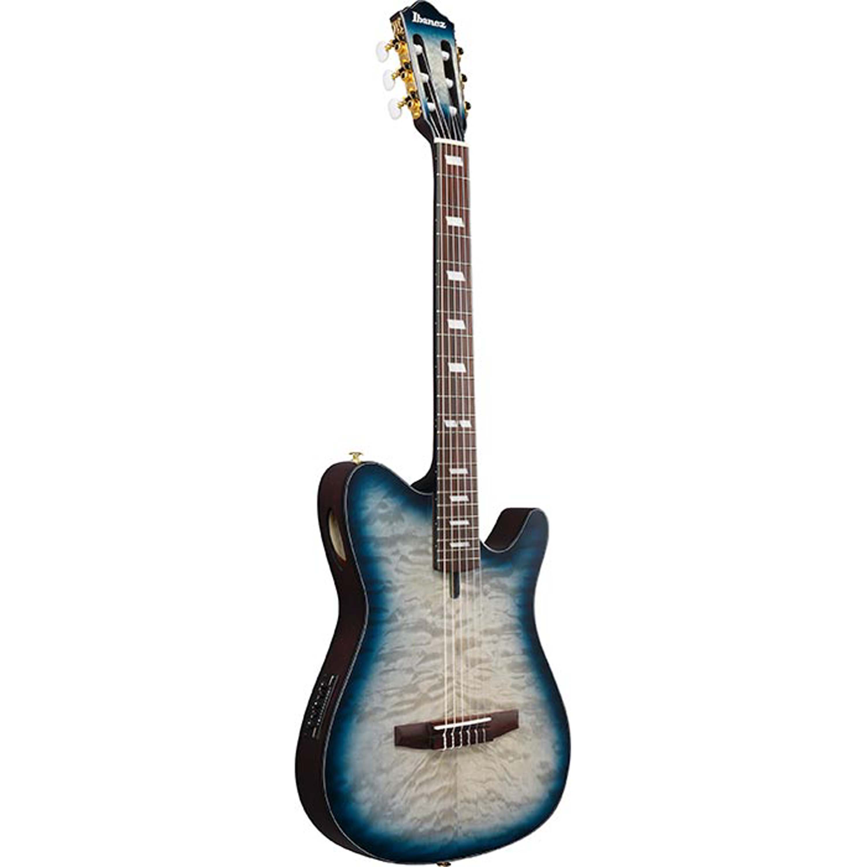 Guitarra electroacústica Ibanez FRH20QMN - Cosmic Blue Starburst Low Gloss foto 4