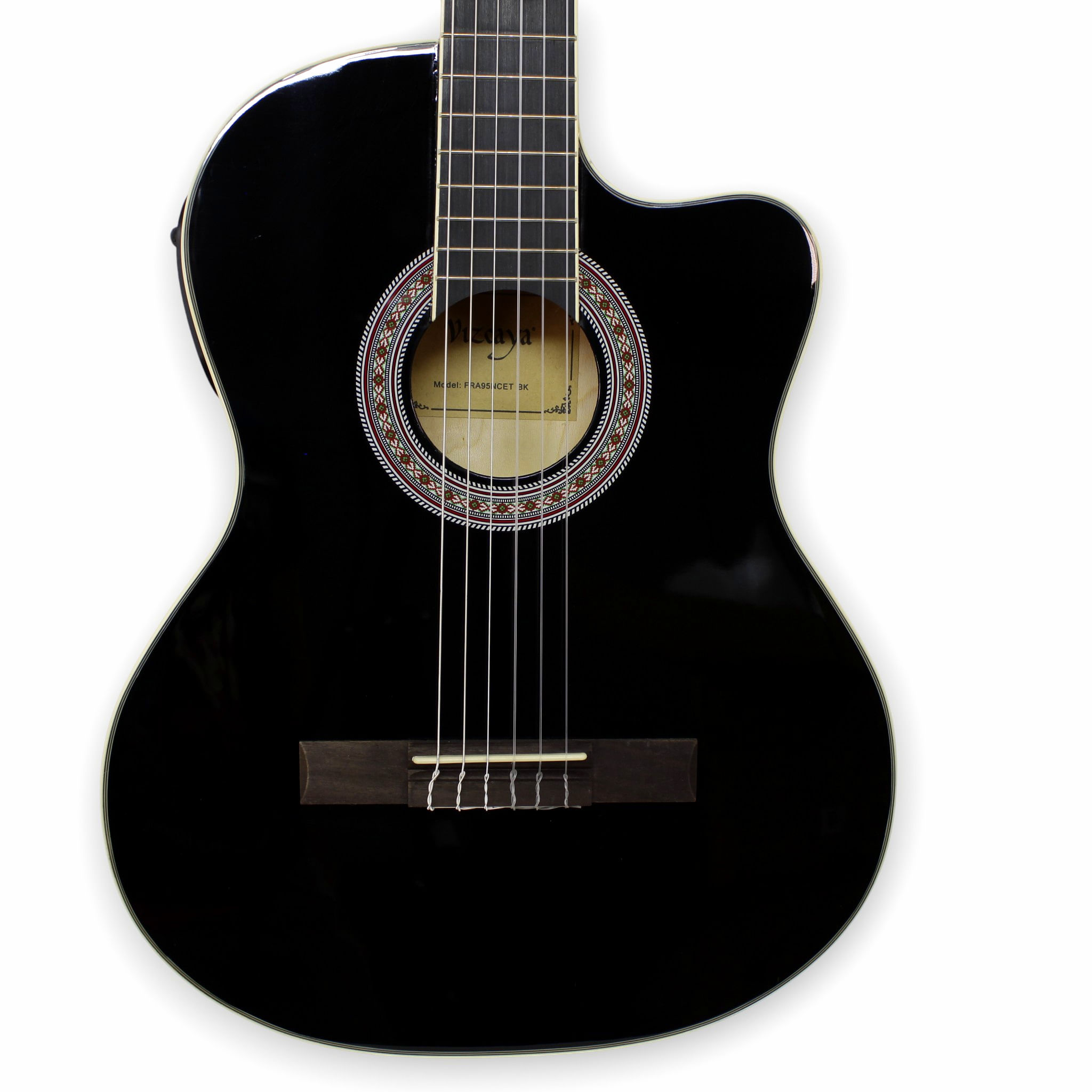 Guitarra electroacústica Vizcaya cuerda de nylon FRA95NCET BK foto 4