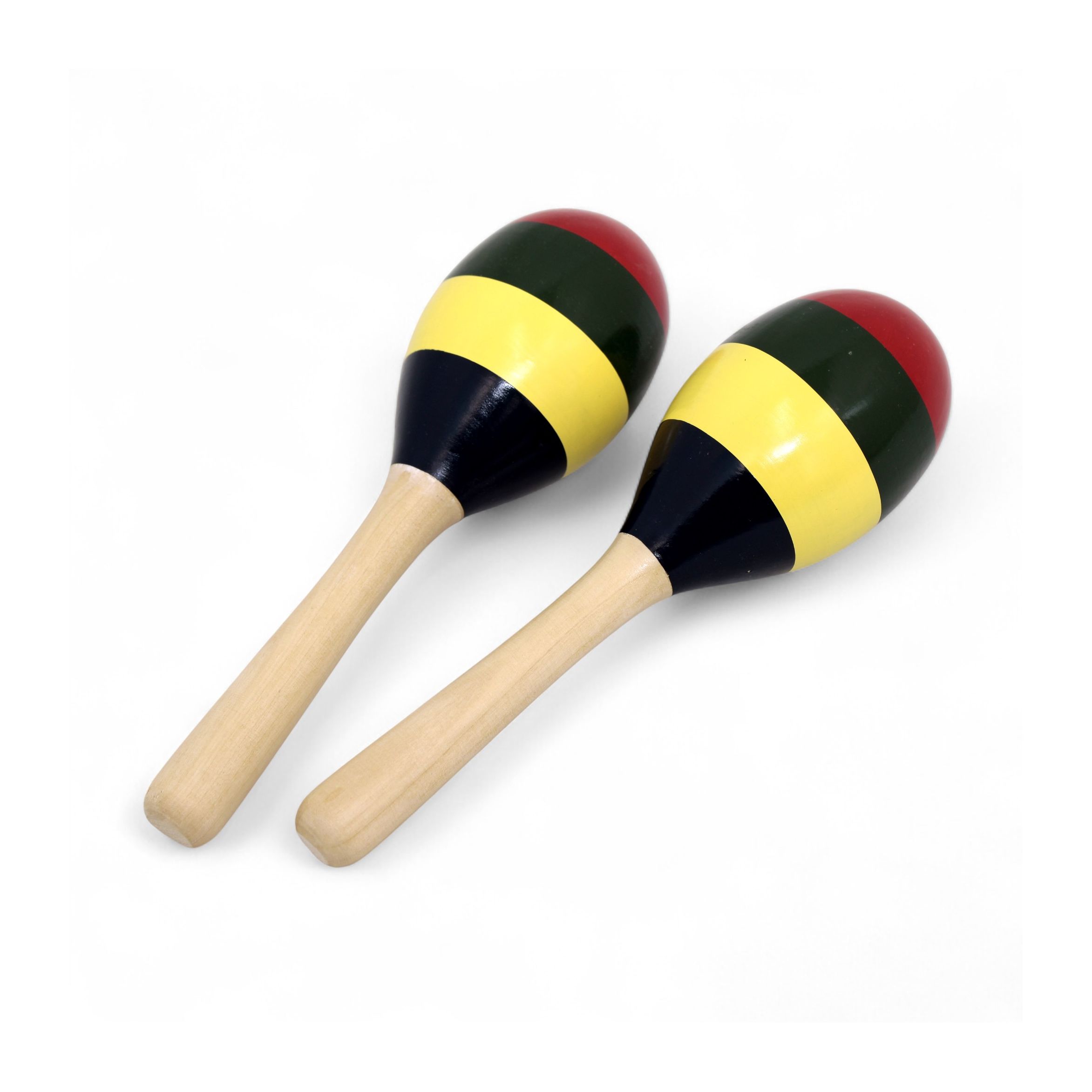 Maracas Tropicana de madera tricolor PEM108-TRI