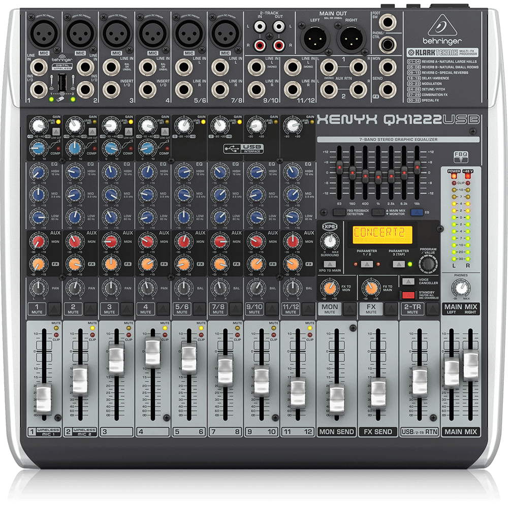 Mixer Análogo Con Efectos y USB Behringer XENYX QX1222USB