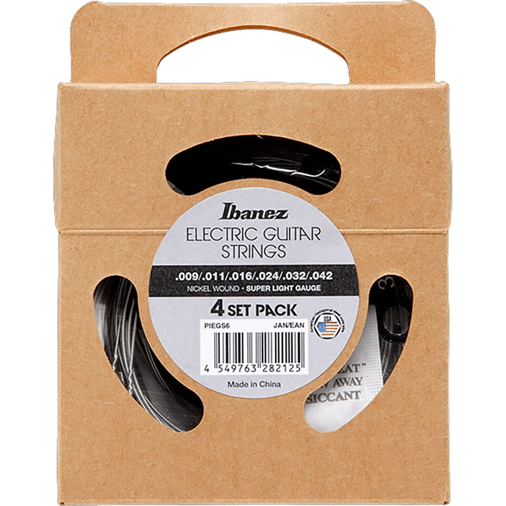 Pack 4 Set Cuerdas Guitarra Eléctrica Ibanez PIEGS6 - 09-42